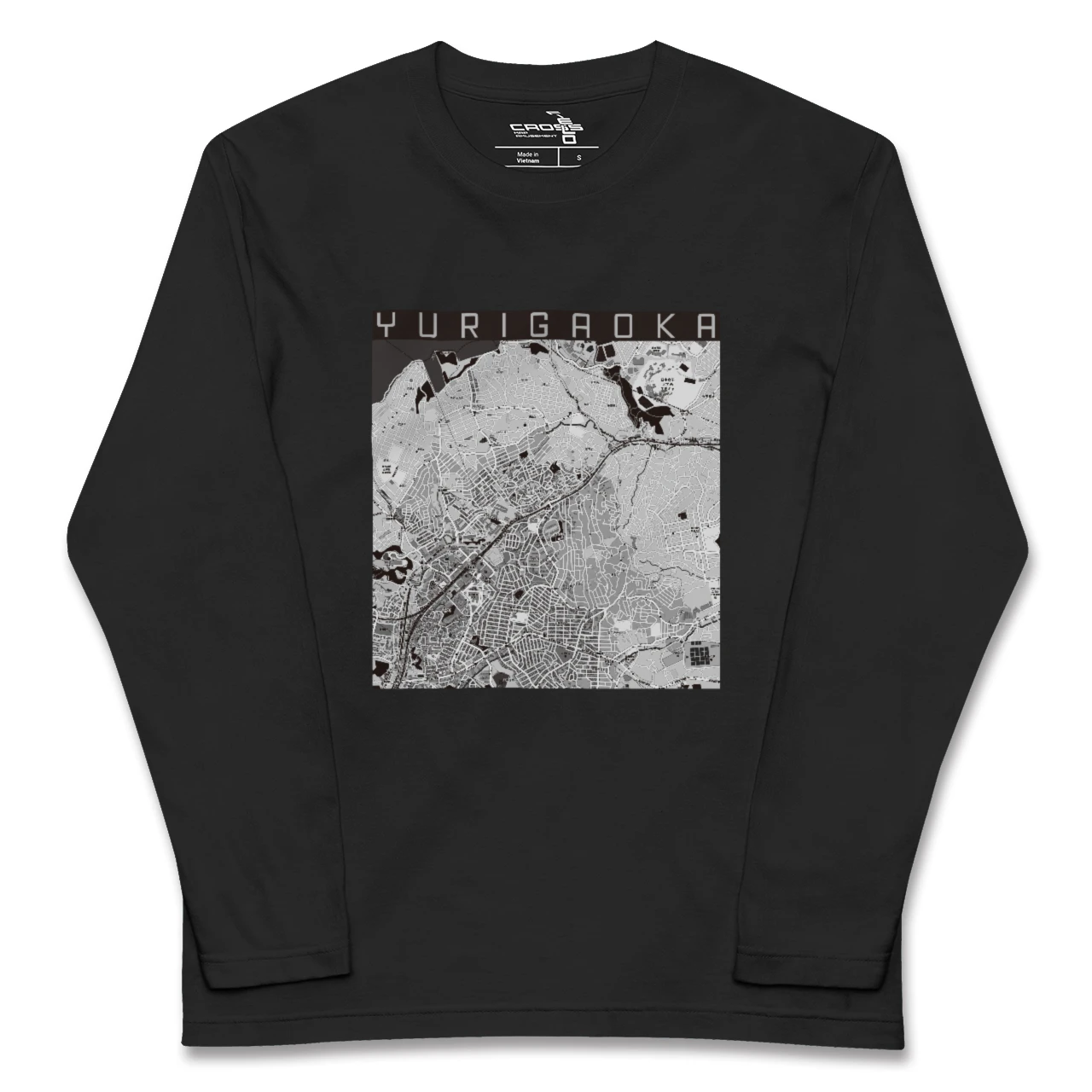 【百合ヶ丘(神奈川県)】地図柄ロングスリーブTシャツ
