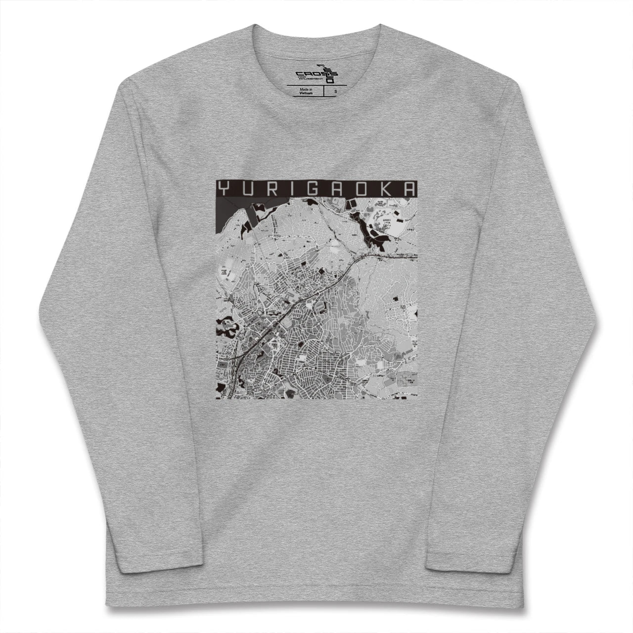 【百合ヶ丘(神奈川県)】地図柄ロングスリーブTシャツ