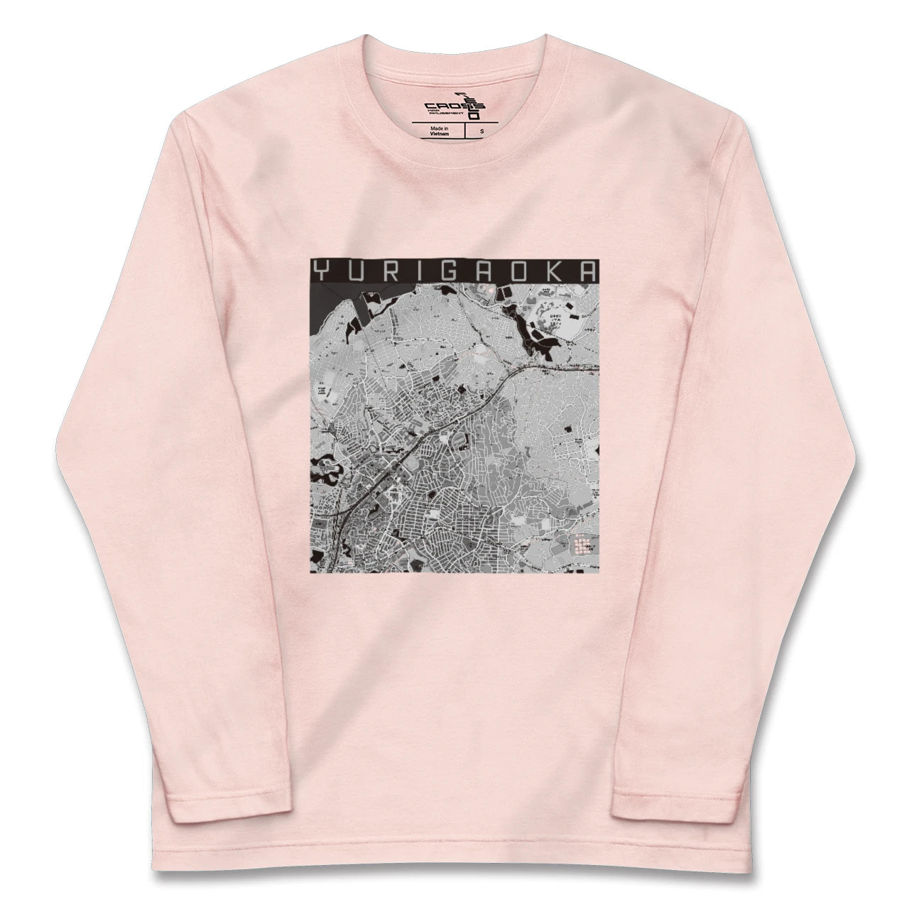 【百合ヶ丘(神奈川県)】地図柄ロングスリーブTシャツ