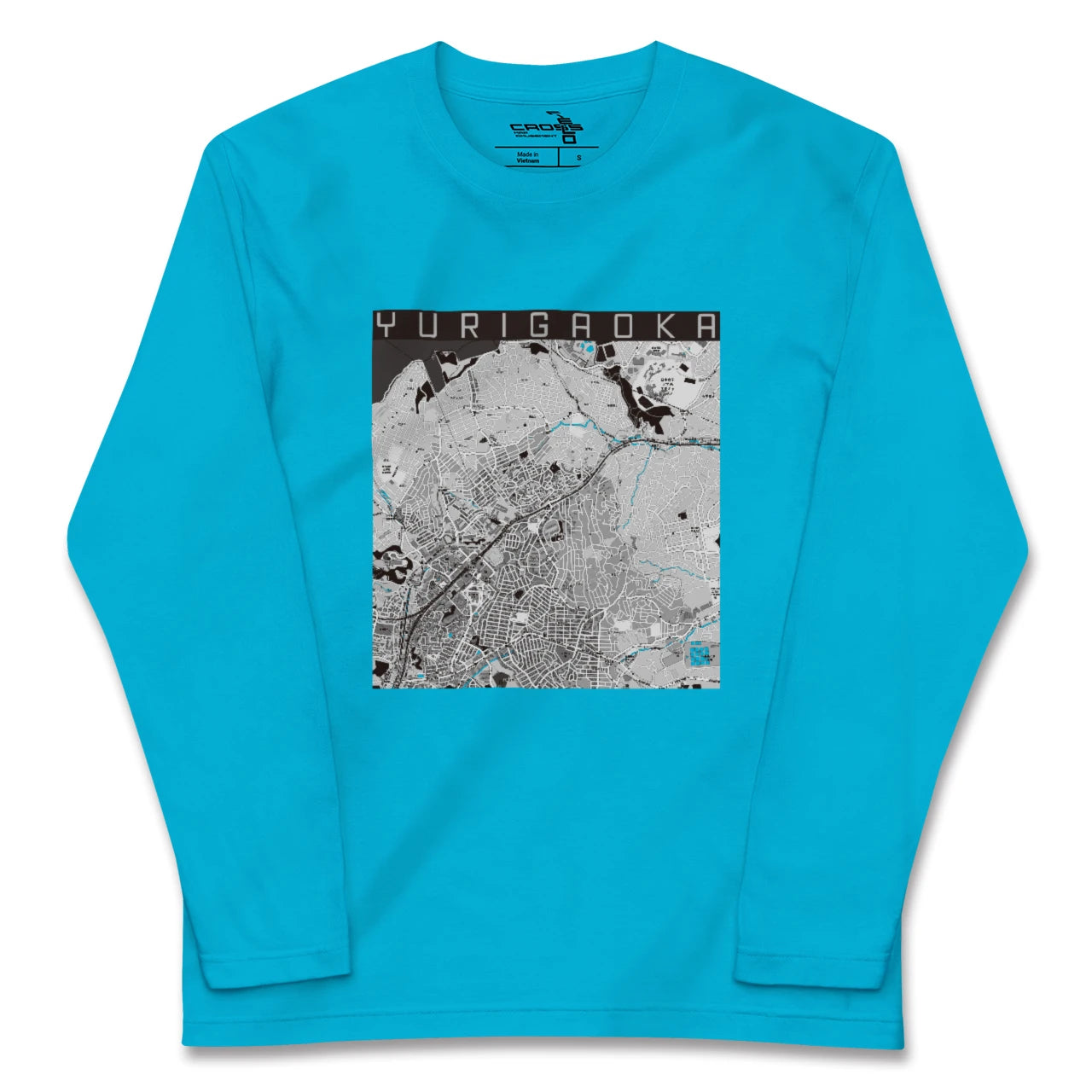【百合ヶ丘(神奈川県)】地図柄ロングスリーブTシャツ