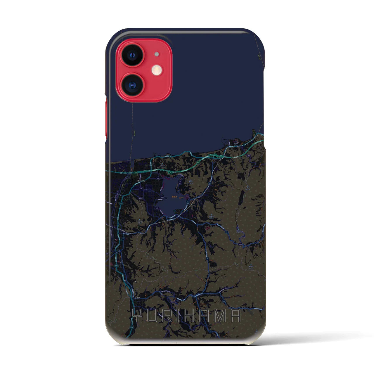 【湯梨浜(鳥取県)】地図柄iPhoneケース(バックカバータイプ)