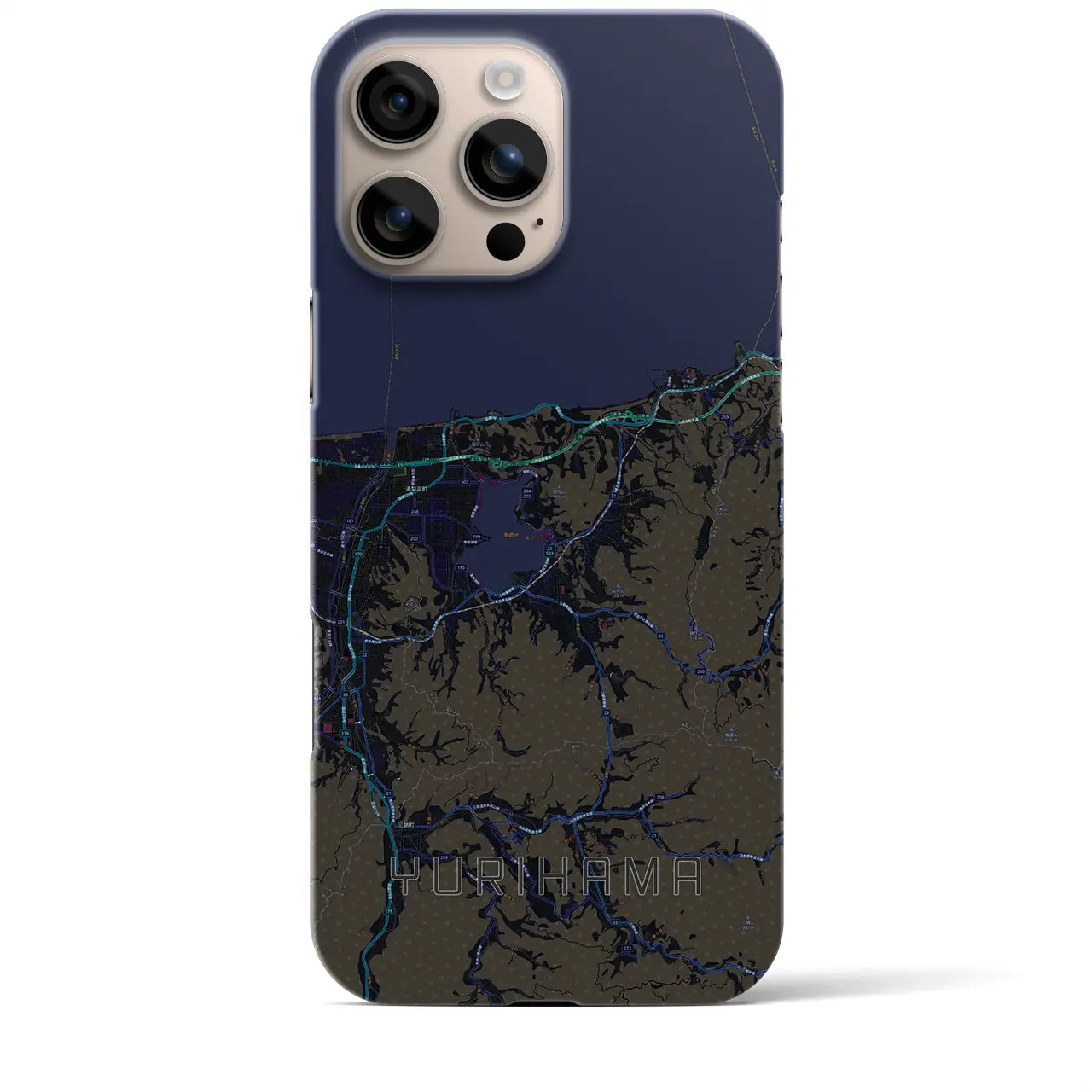【湯梨浜(鳥取県)】地図柄iPhoneケース(バックカバータイプ)