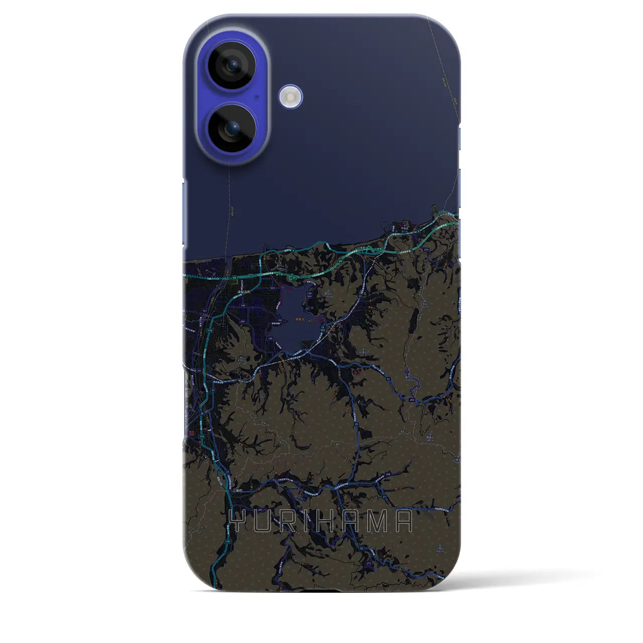 【湯梨浜(鳥取県)】地図柄iPhoneケース(バックカバータイプ)