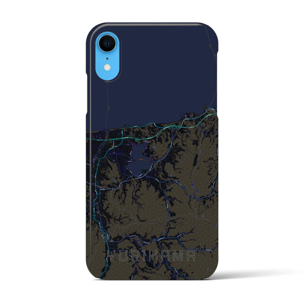 【湯梨浜(鳥取県)】地図柄iPhoneケース(バックカバータイプ)