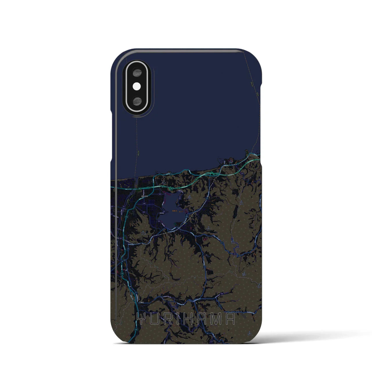【湯梨浜(鳥取県)】地図柄iPhoneケース(バックカバータイプ)