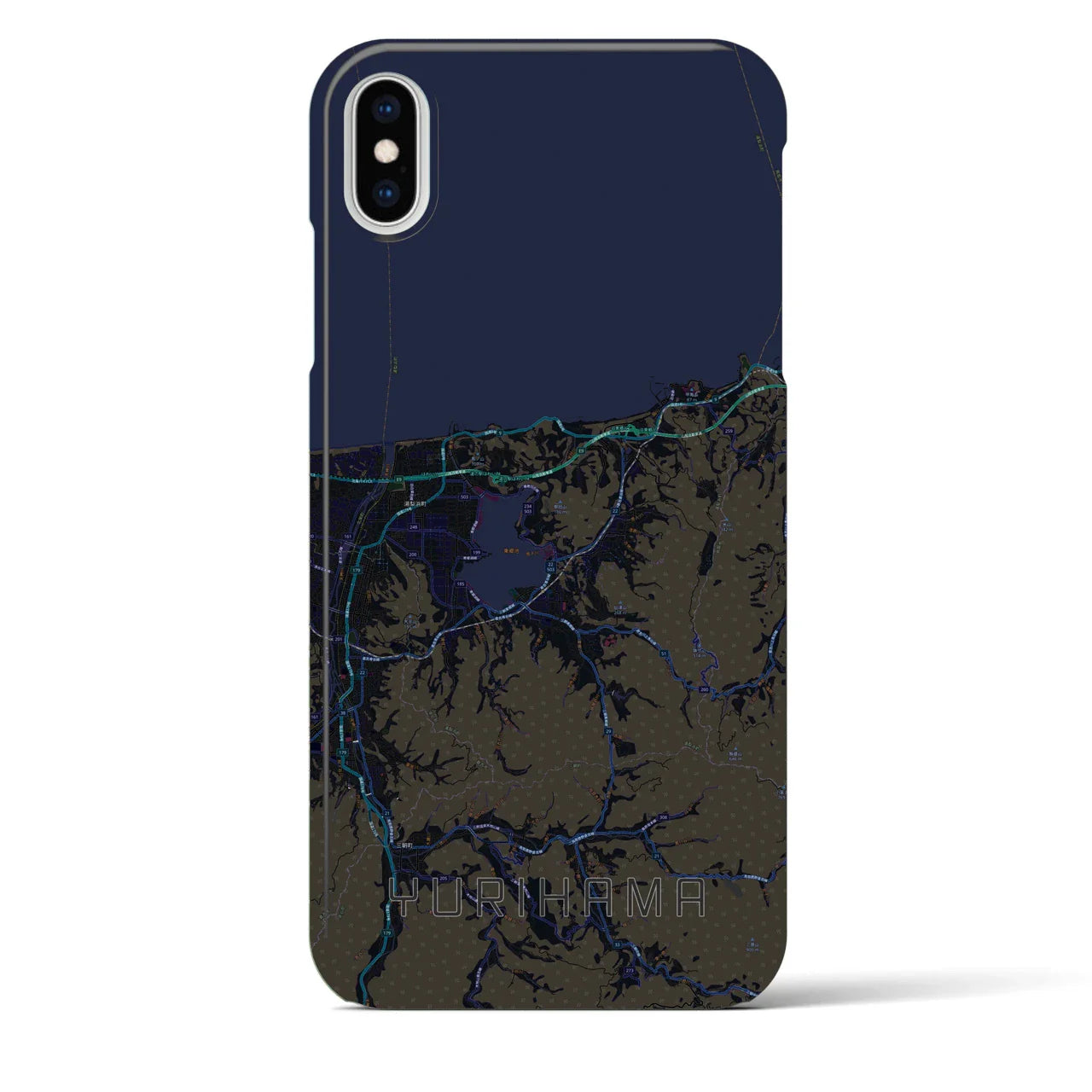 【湯梨浜(鳥取県)】地図柄iPhoneケース(バックカバータイプ)