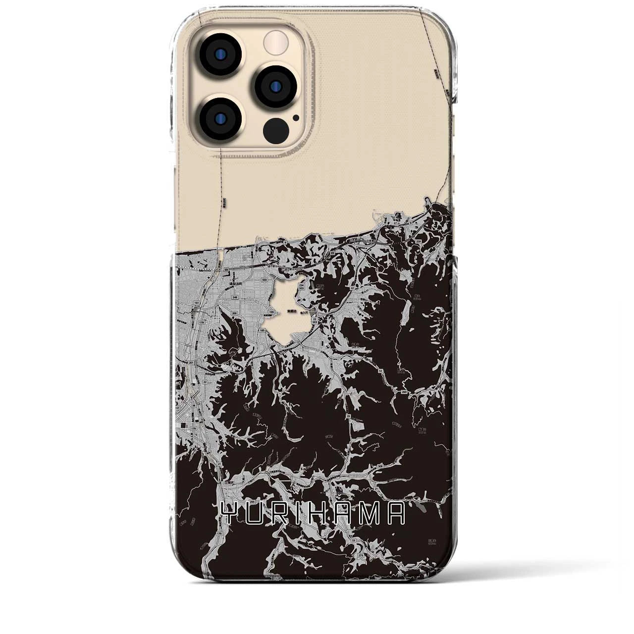 【湯梨浜(鳥取県)】地図柄iPhoneケース(クリアタイプ)