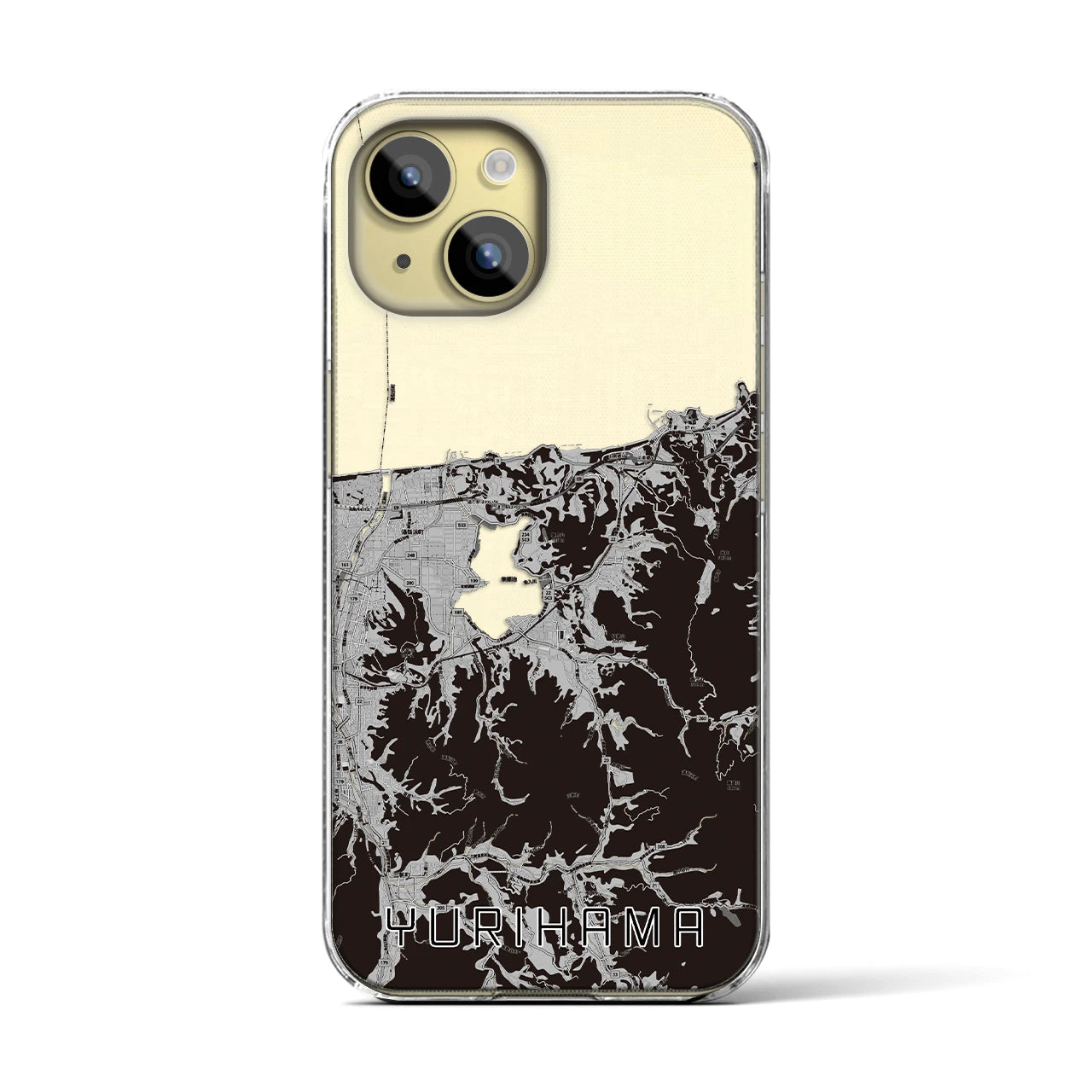 【湯梨浜(鳥取県)】地図柄iPhoneケース(クリアタイプ)