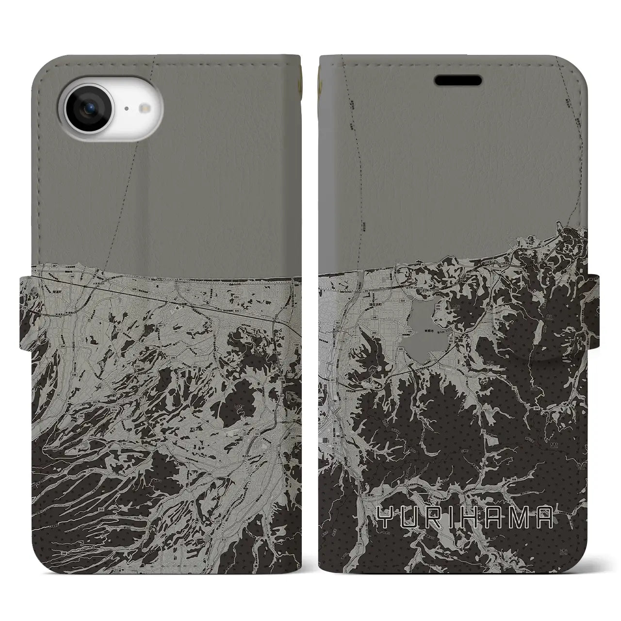 【湯梨浜(鳥取県)】地図柄iPhoneケース(手帳タイプ)