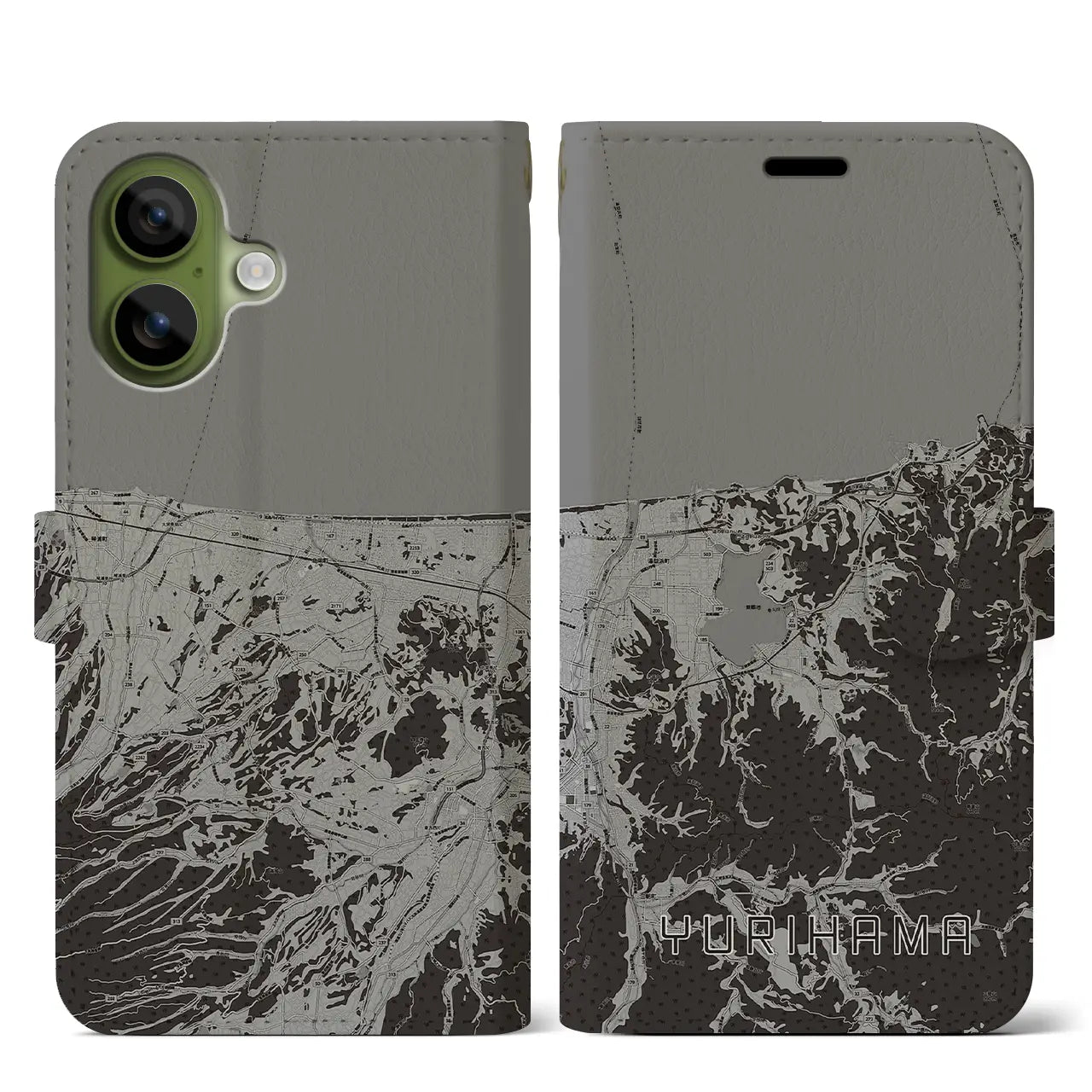 【湯梨浜(鳥取県)】地図柄iPhoneケース(手帳タイプ)