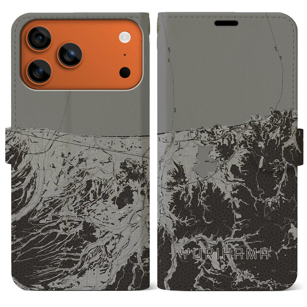 【湯梨浜(鳥取県)】地図柄iPhoneケース(手帳タイプ)