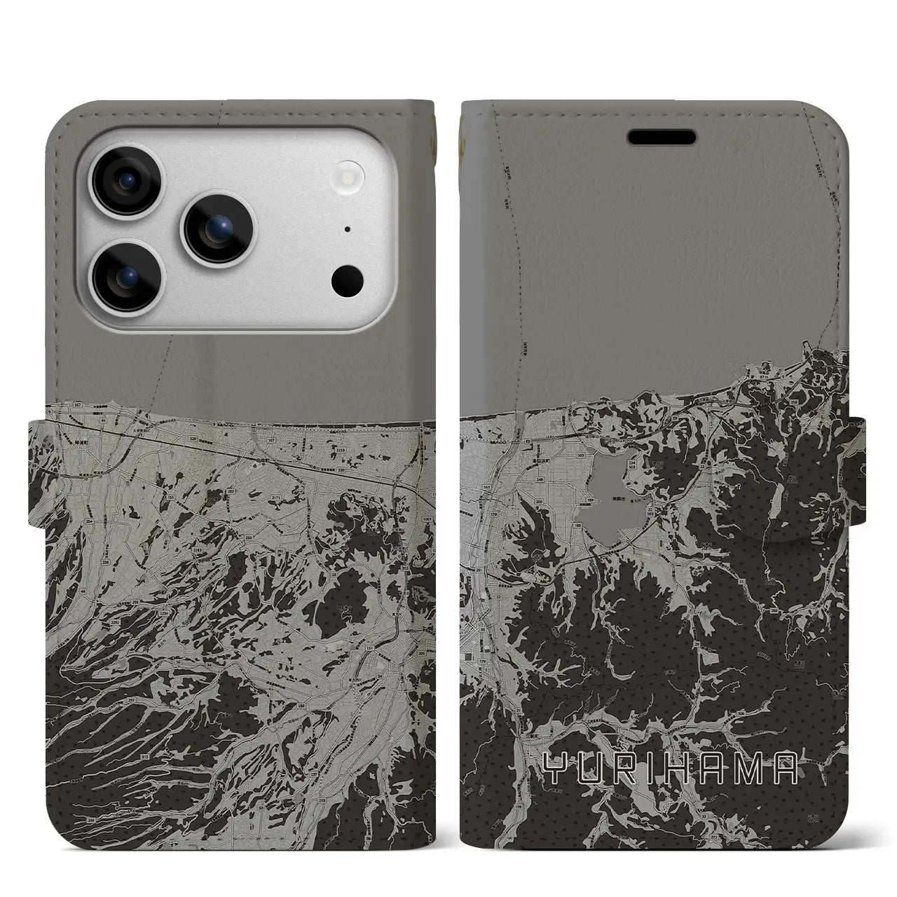 【湯梨浜(鳥取県)】地図柄iPhoneケース(手帳タイプ)