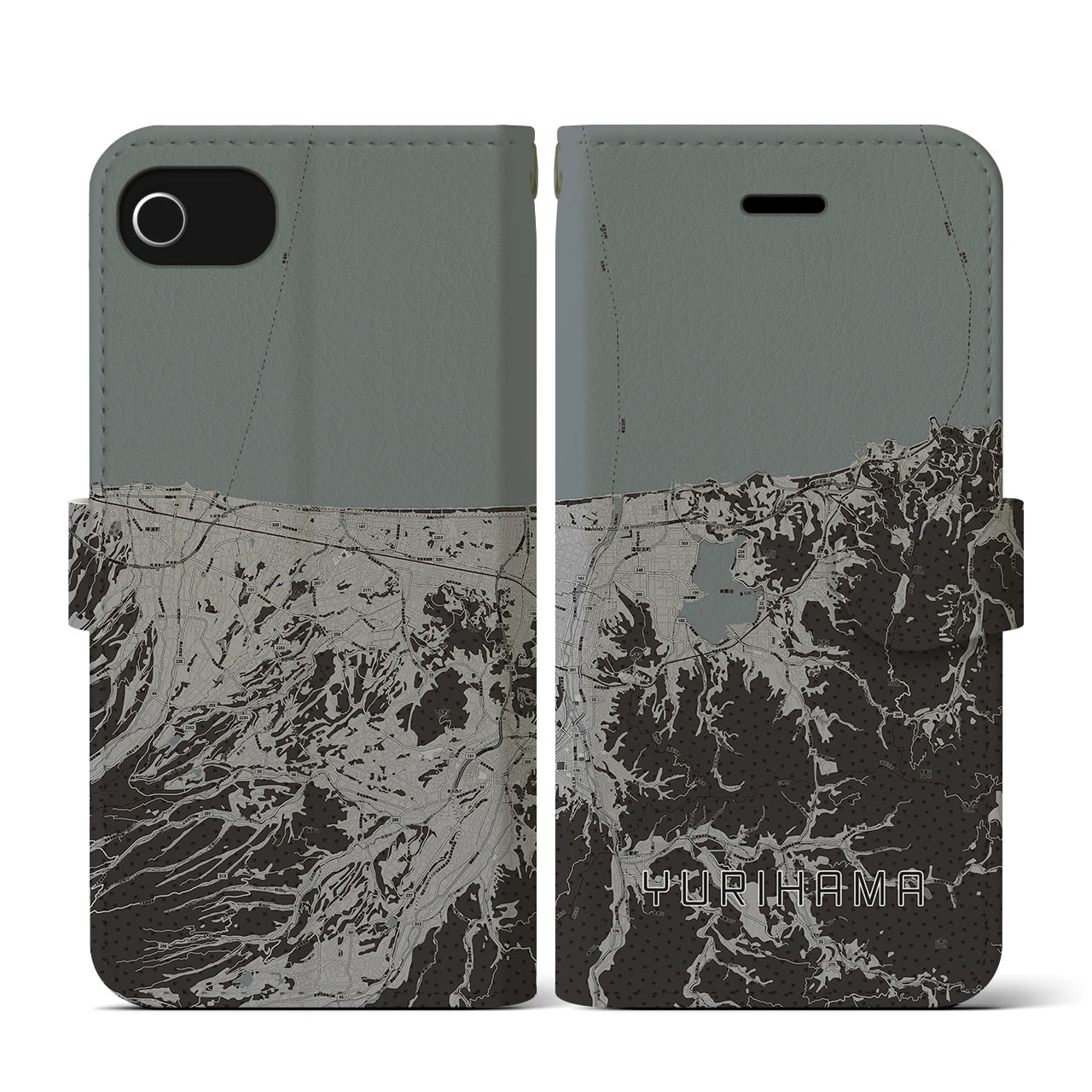 【湯梨浜(鳥取県)】地図柄iPhoneケース(手帳タイプ)