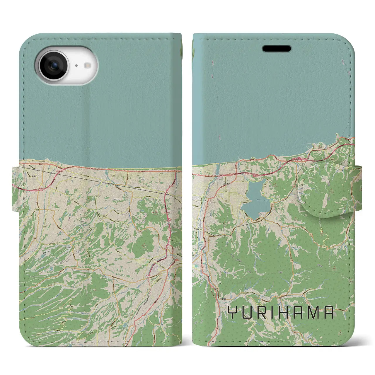 【湯梨浜(鳥取県)】地図柄iPhoneケース(手帳タイプ)