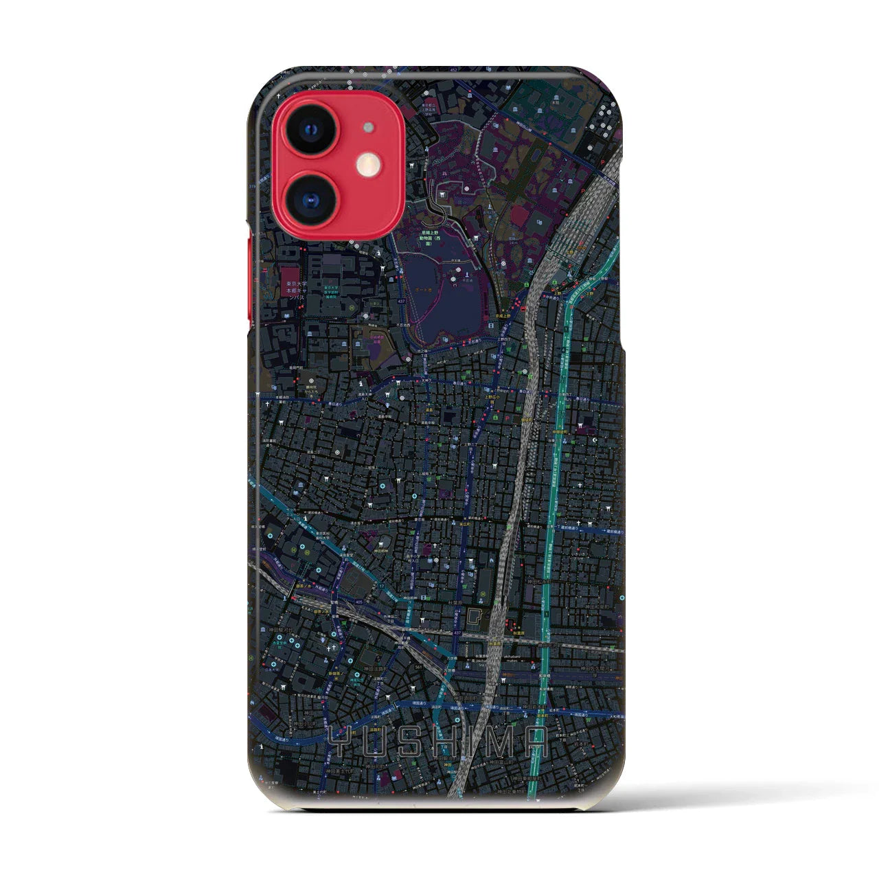 【湯島(東京都)】地図柄iPhoneケース(バックカバータイプ)