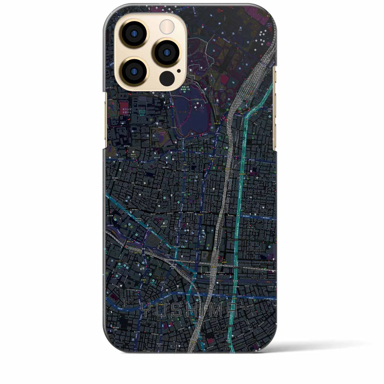 【湯島(東京都)】地図柄iPhoneケース(バックカバータイプ)