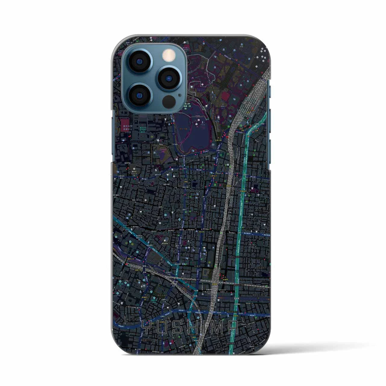【湯島(東京都)】地図柄iPhoneケース(バックカバータイプ)