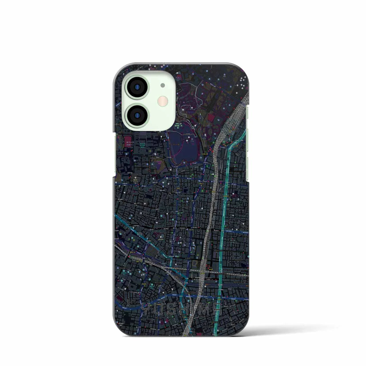 【湯島(東京都)】地図柄iPhoneケース(バックカバータイプ)
