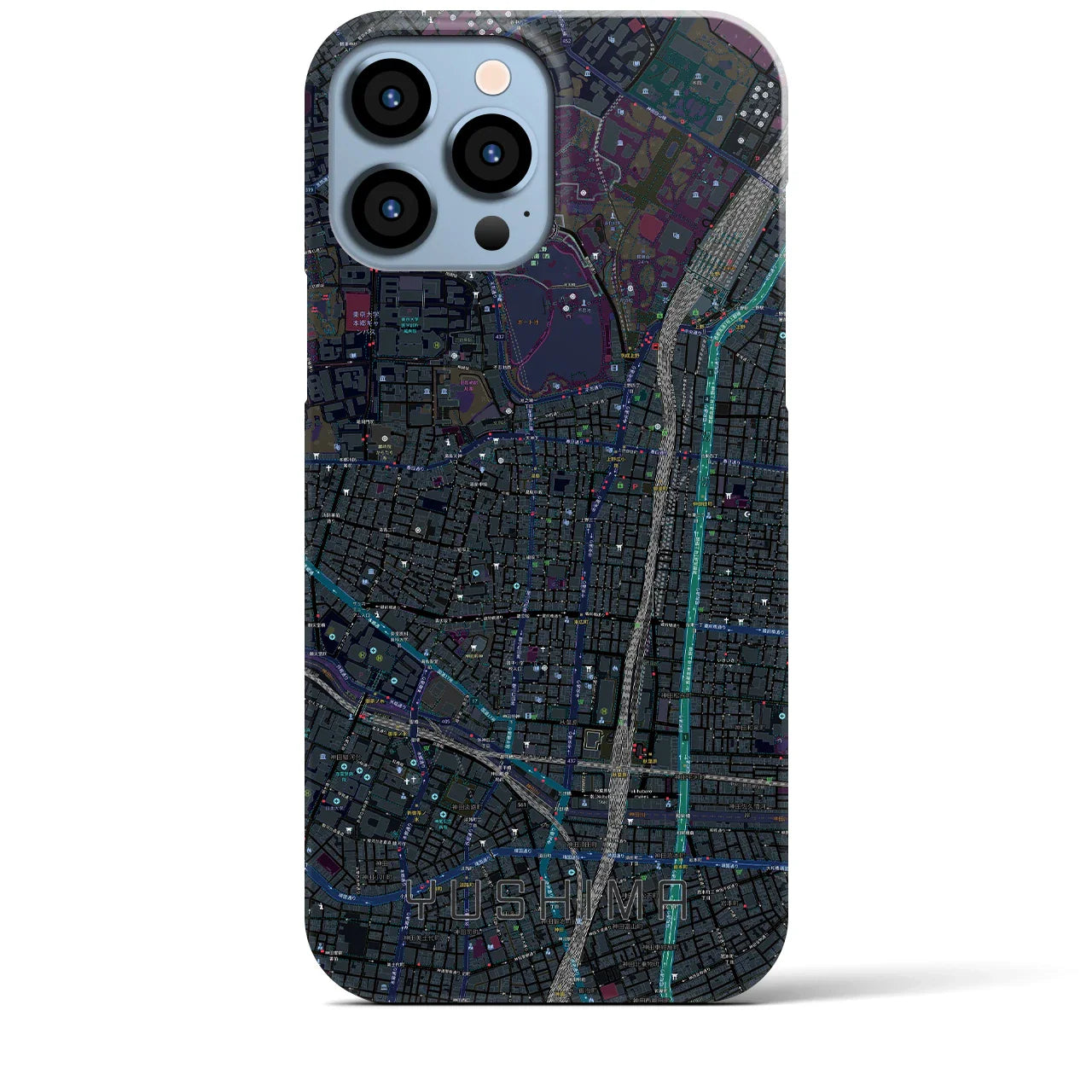 【湯島(東京都)】地図柄iPhoneケース(バックカバータイプ)