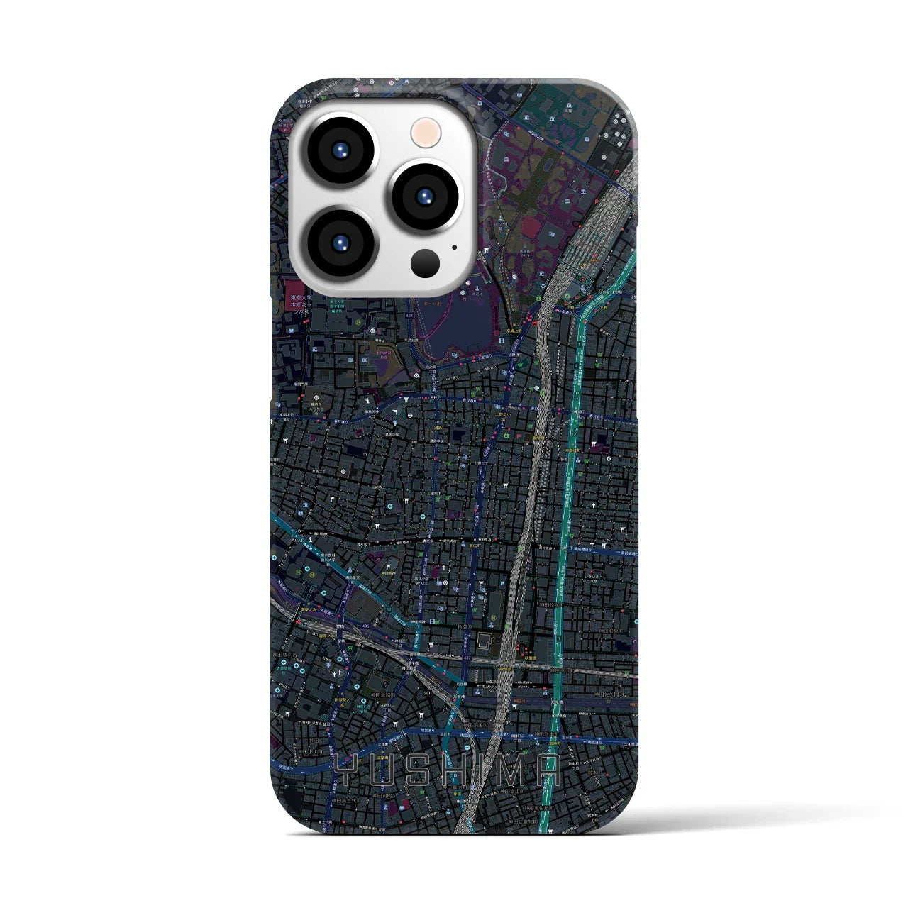 【湯島(東京都)】地図柄iPhoneケース(バックカバータイプ)
