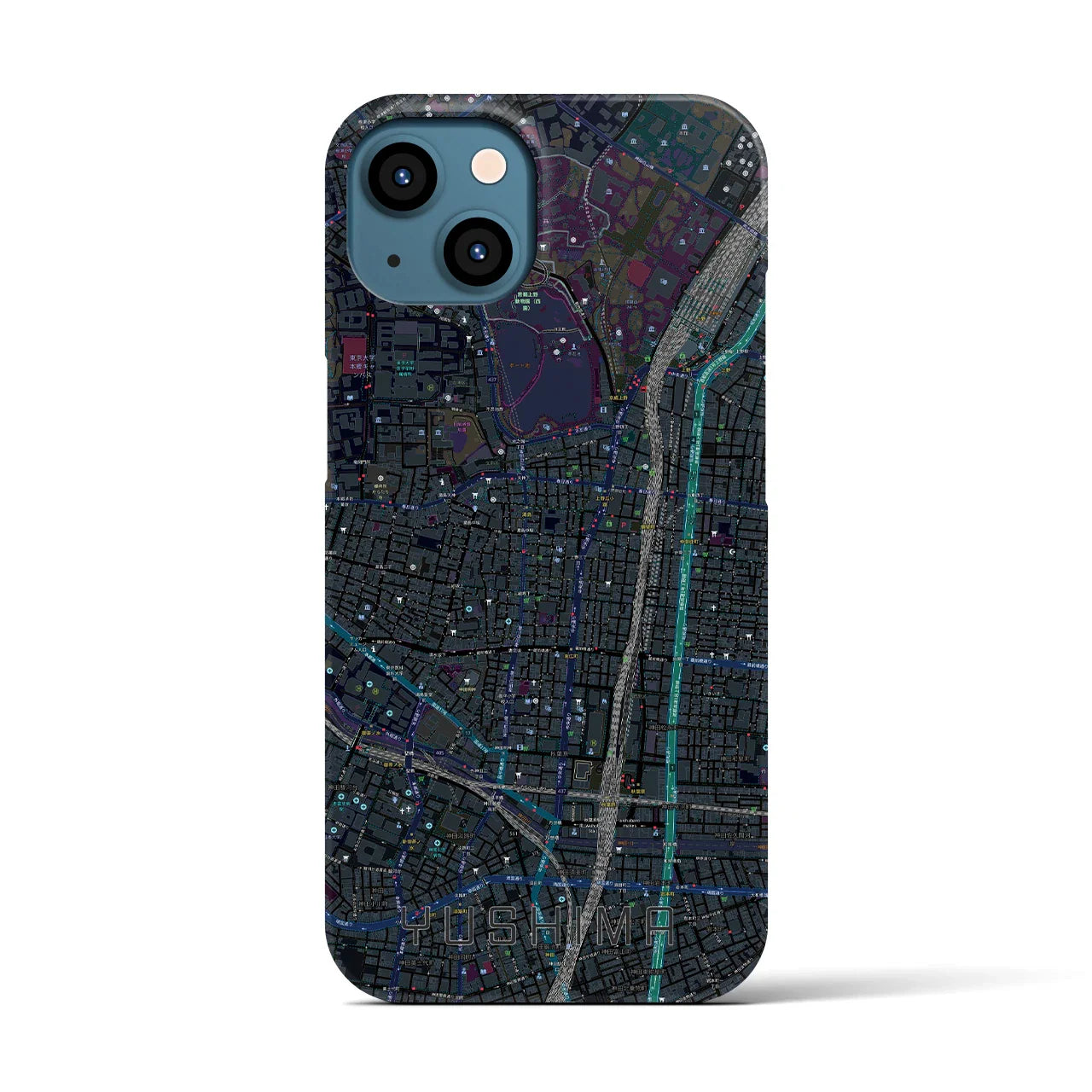 【湯島(東京都)】地図柄iPhoneケース(バックカバータイプ)