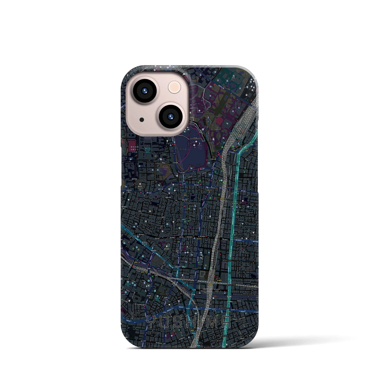 【湯島(東京都)】地図柄iPhoneケース(バックカバータイプ)