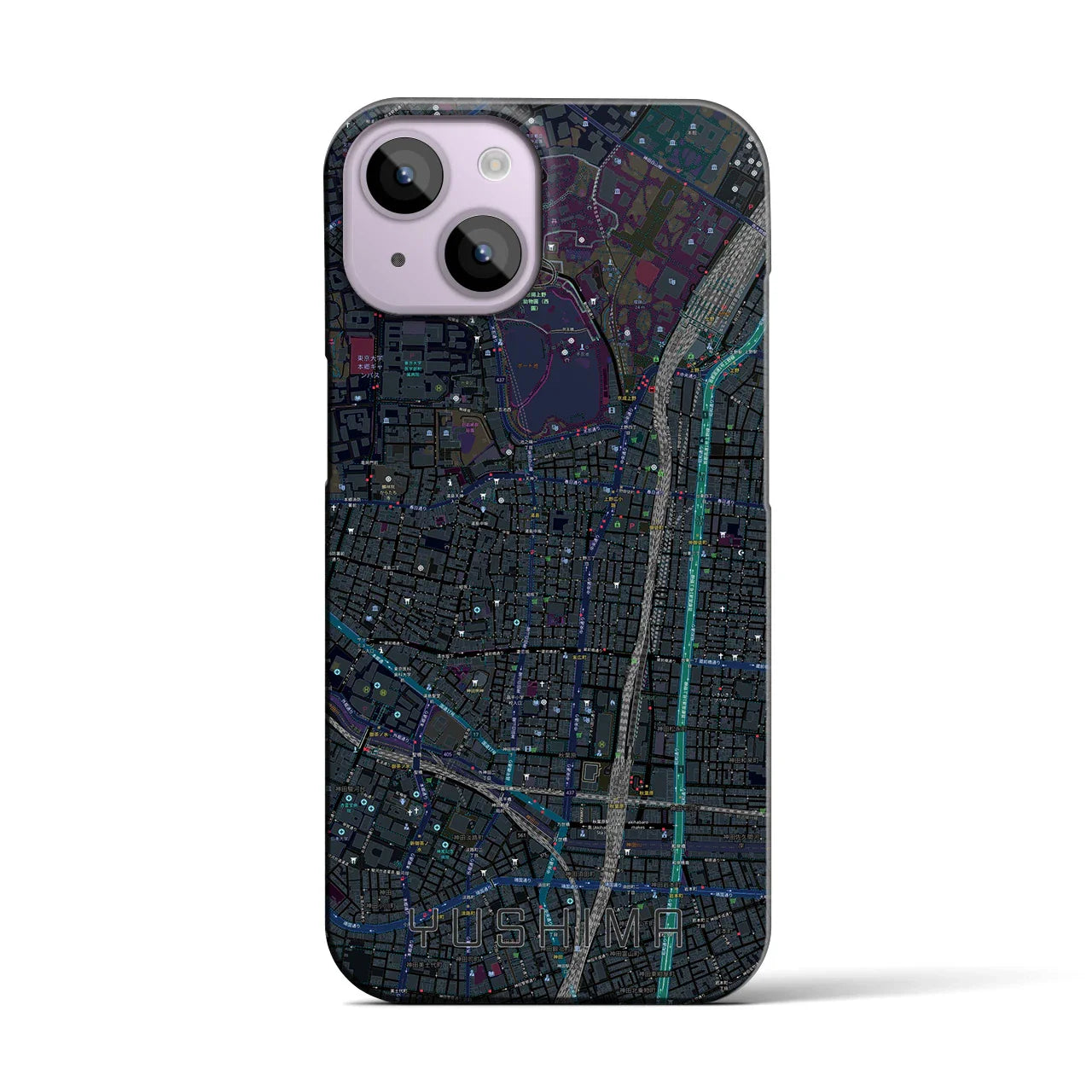 【湯島(東京都)】地図柄iPhoneケース(バックカバータイプ)