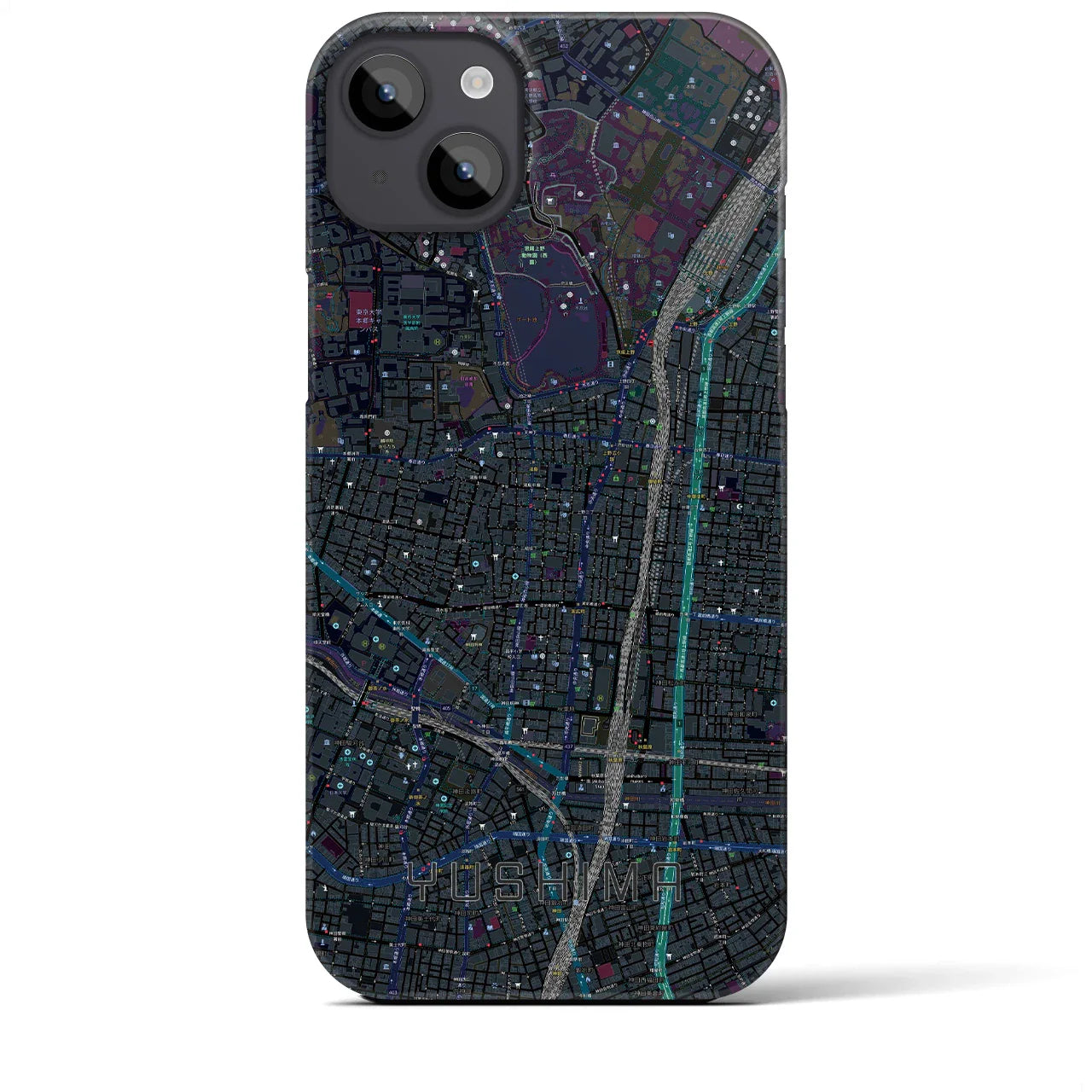 【湯島(東京都)】地図柄iPhoneケース(バックカバータイプ)