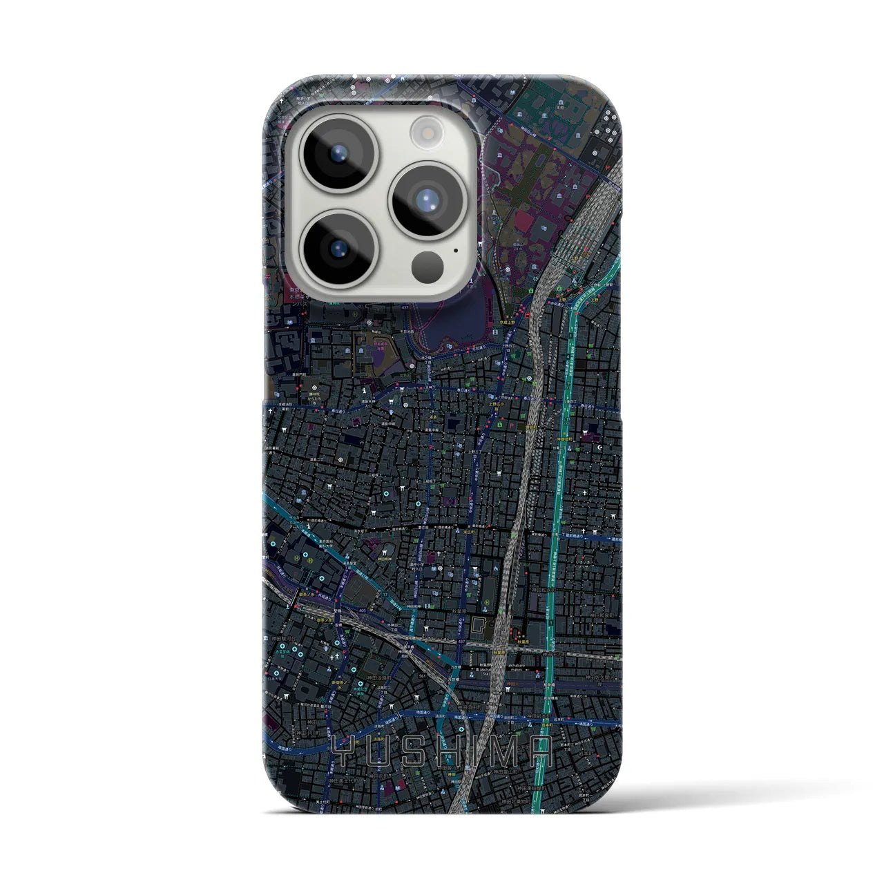 【湯島(東京都)】地図柄iPhoneケース(バックカバータイプ)