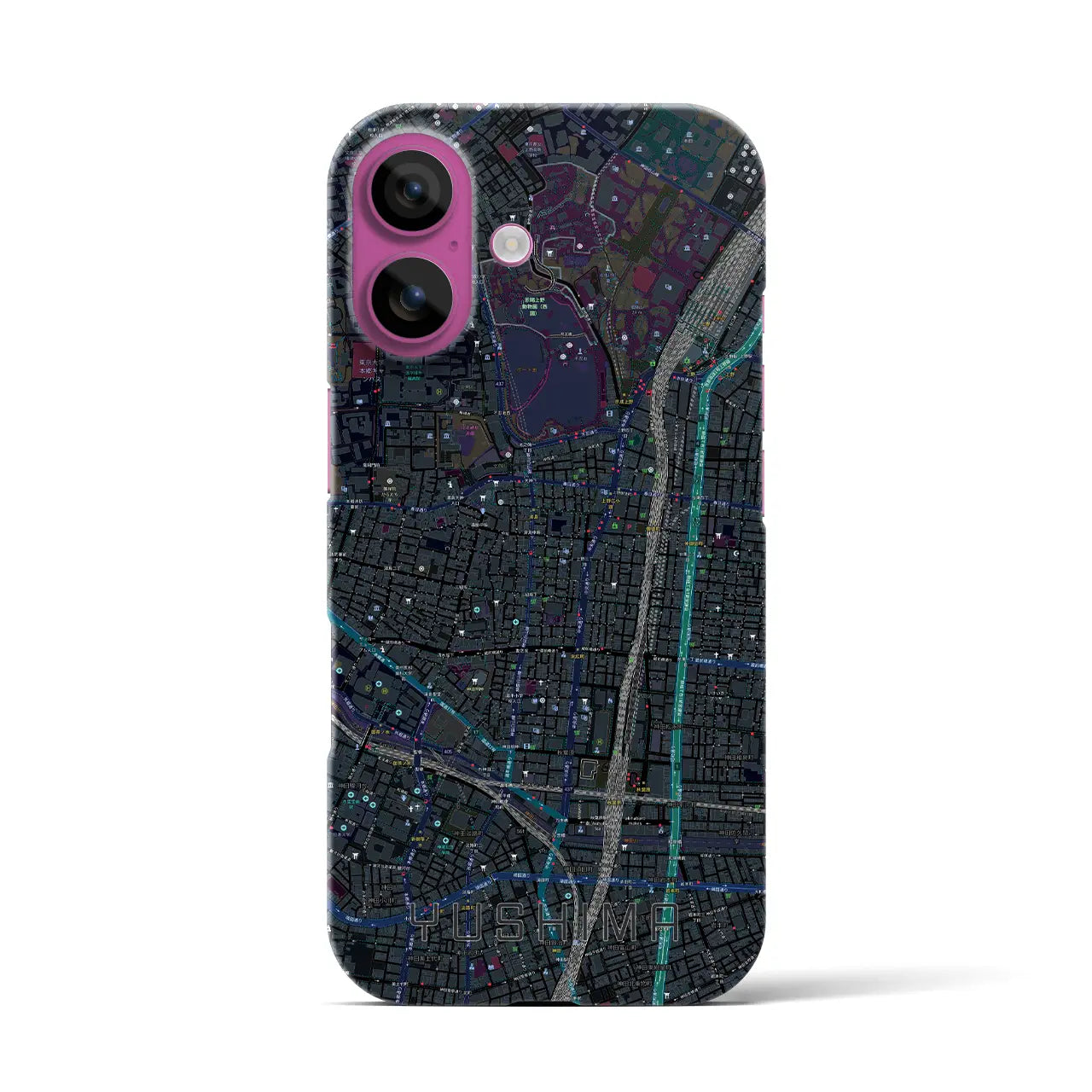 【湯島(東京都)】地図柄iPhoneケース(バックカバータイプ)