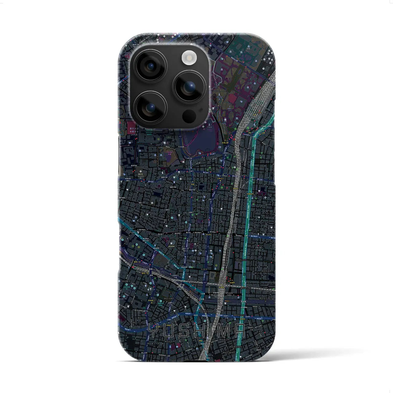 【湯島(東京都)】地図柄iPhoneケース(バックカバータイプ)