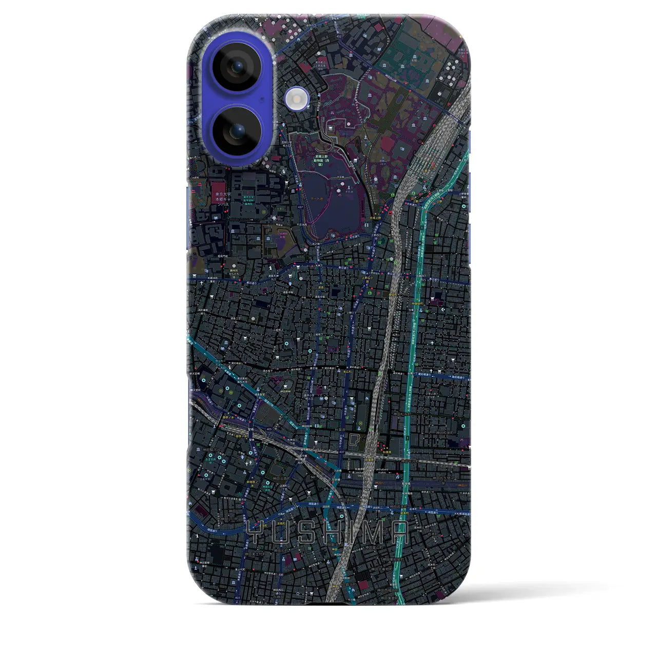 【湯島(東京都)】地図柄iPhoneケース(バックカバータイプ)