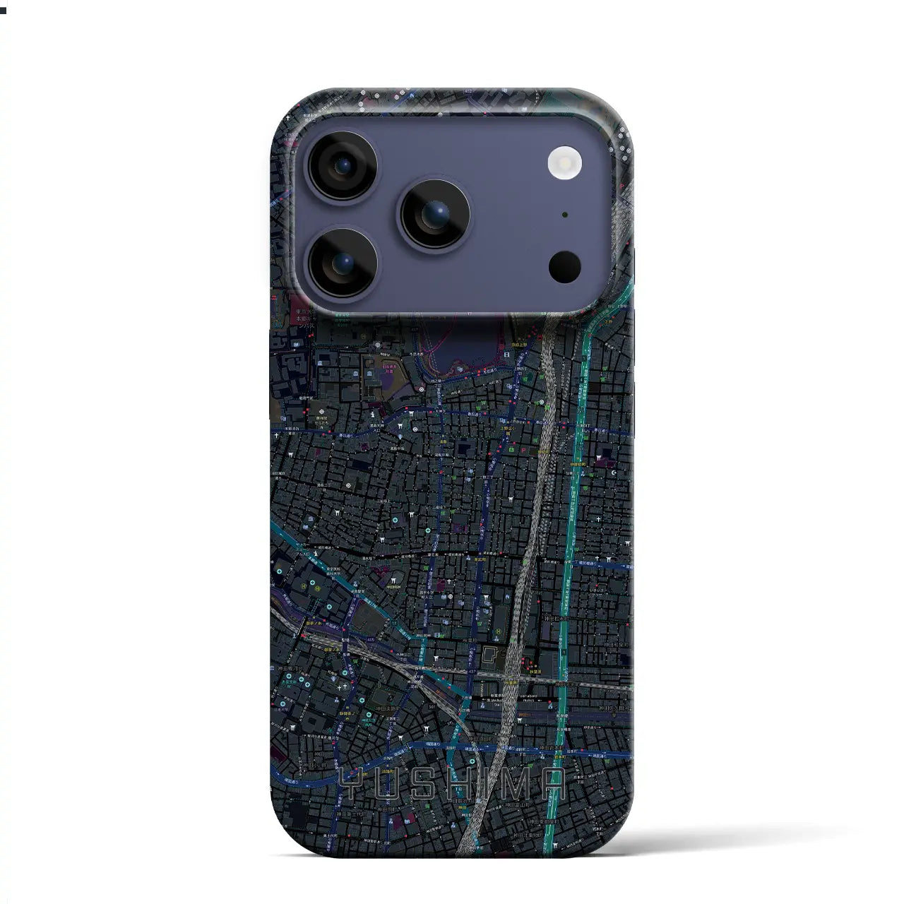 【湯島(東京都)】地図柄iPhoneケース(バックカバータイプ)