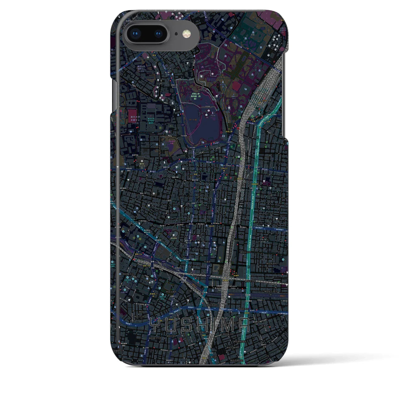 【湯島(東京都)】地図柄iPhoneケース(バックカバータイプ)