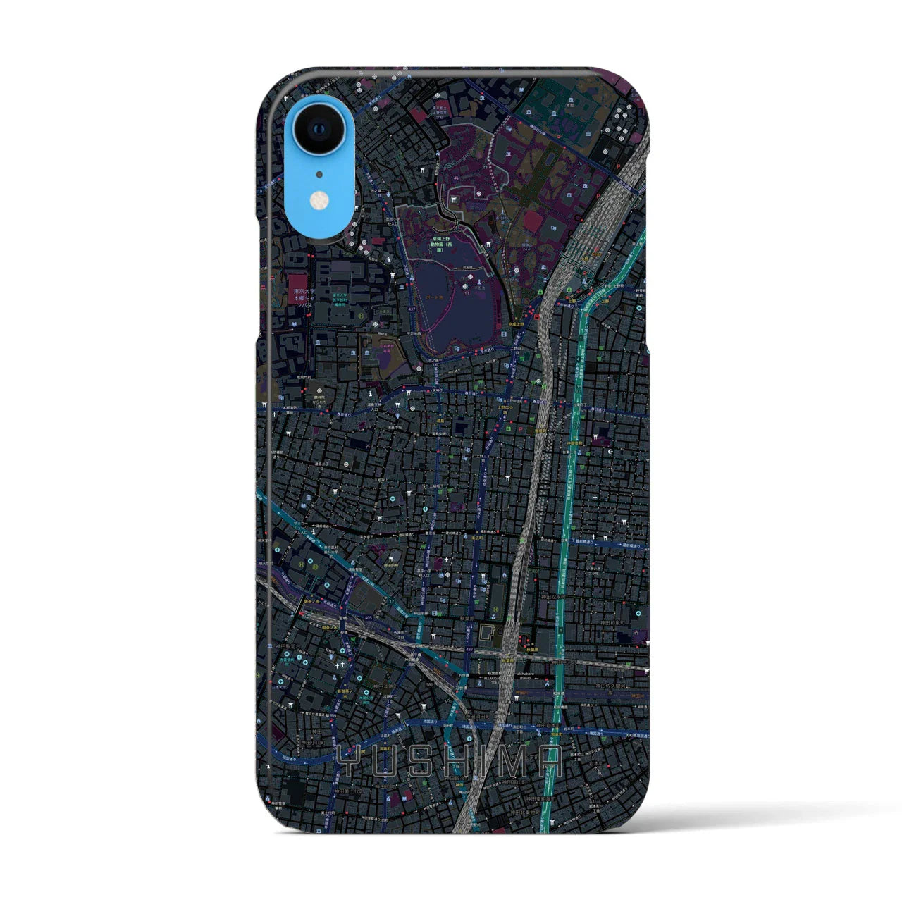【湯島(東京都)】地図柄iPhoneケース(バックカバータイプ)