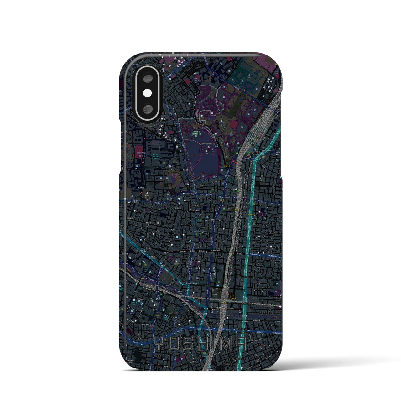 【湯島(東京都)】地図柄iPhoneケース(バックカバータイプ)