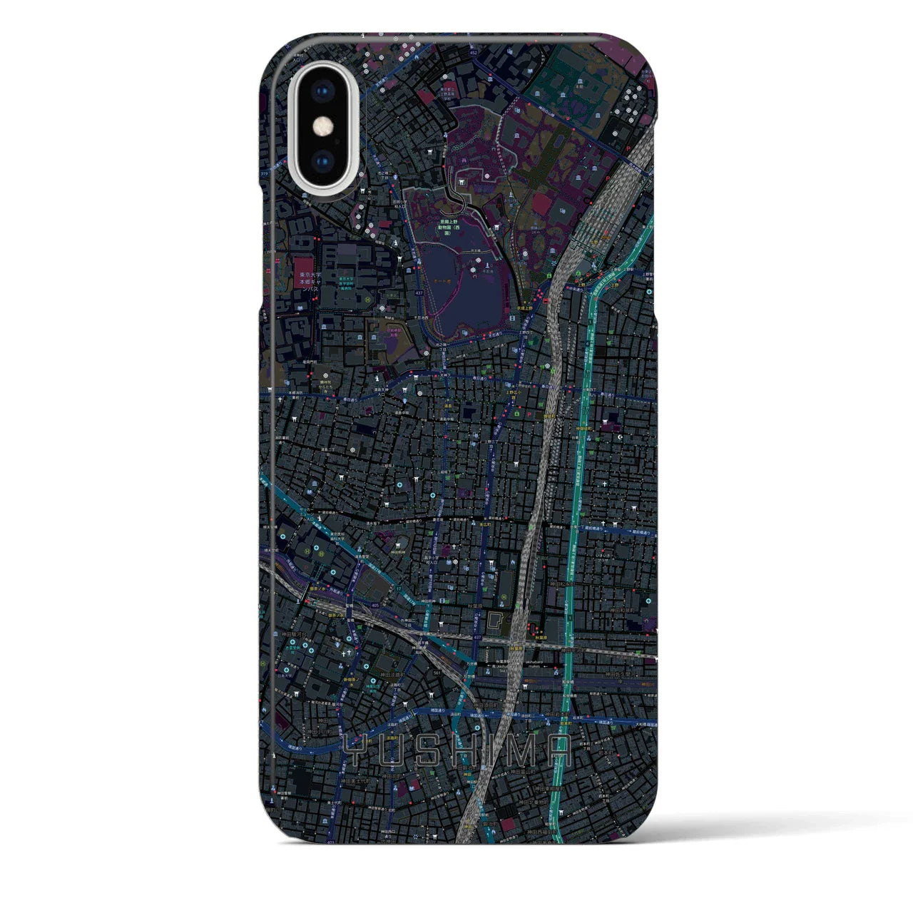 【湯島(東京都)】地図柄iPhoneケース(バックカバータイプ)