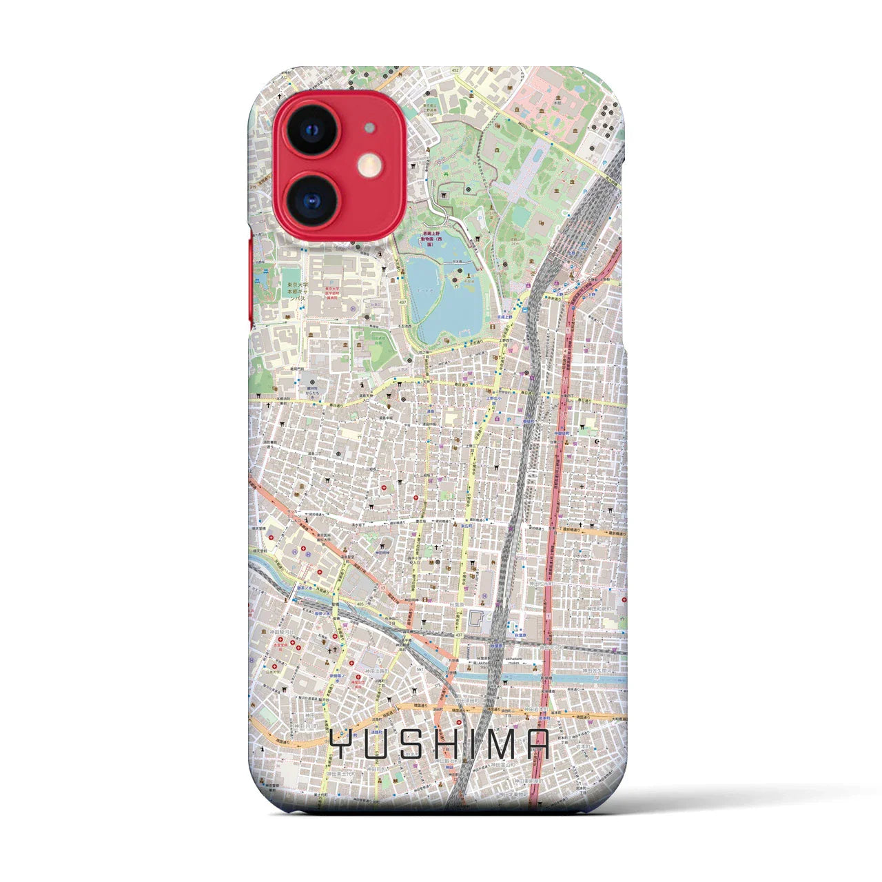 【湯島(東京都)】地図柄iPhoneケース(バックカバータイプ)