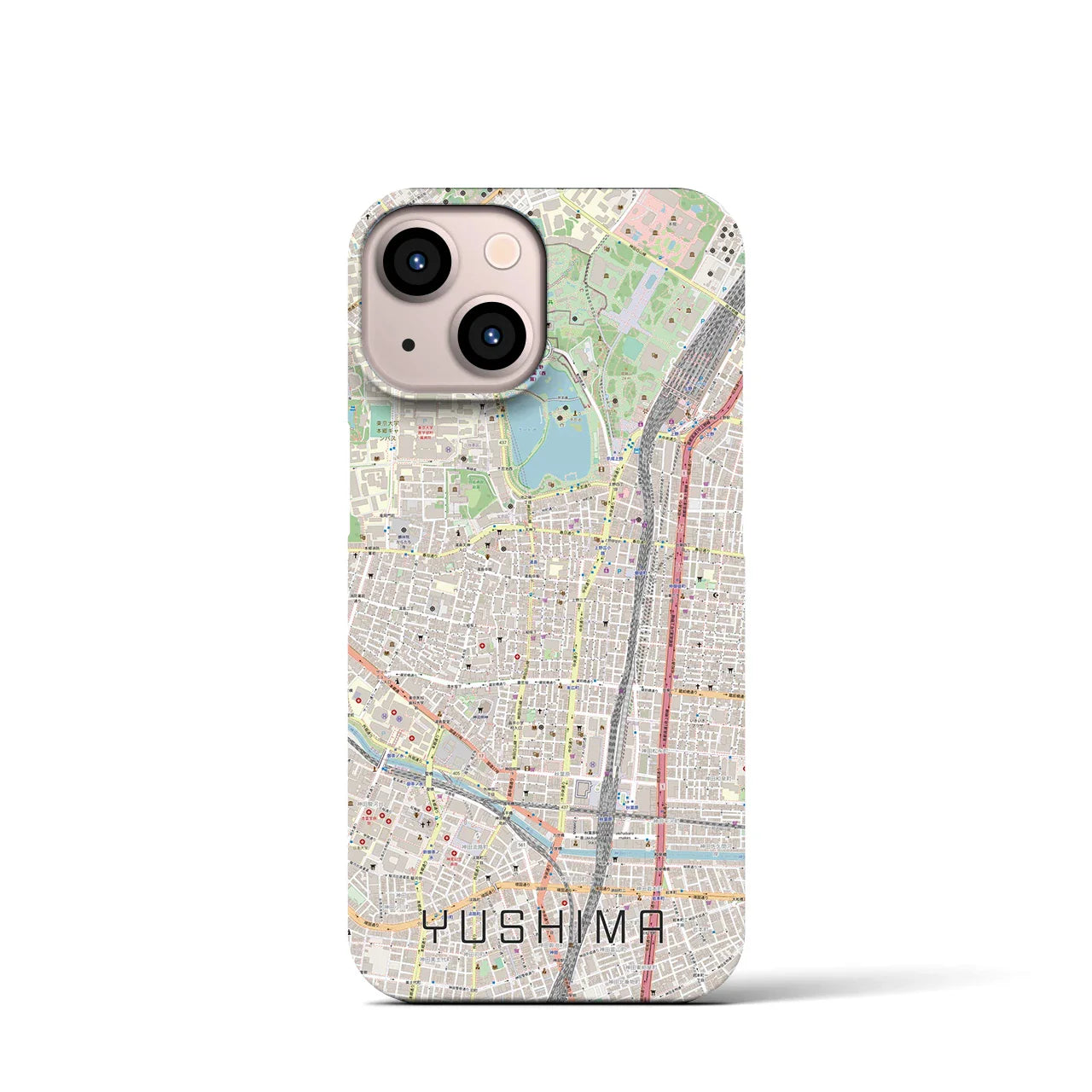 【湯島(東京都)】地図柄iPhoneケース(バックカバータイプ)