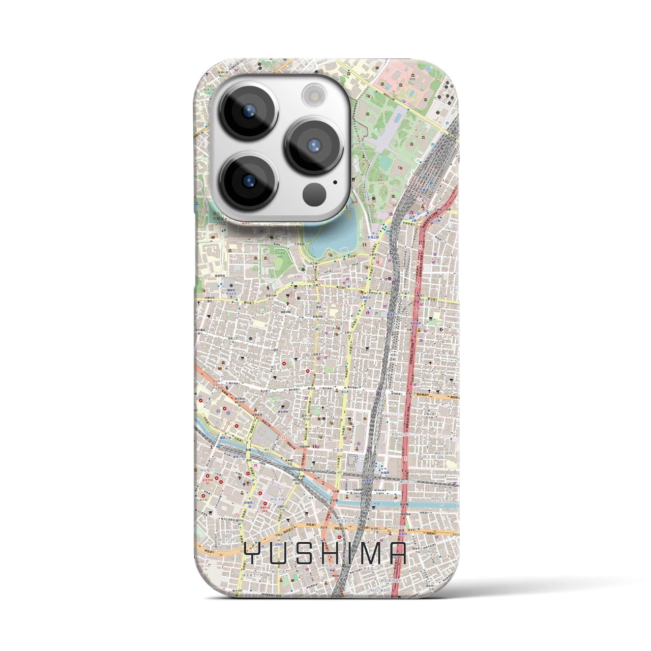 【湯島(東京都)】地図柄iPhoneケース(バックカバータイプ)