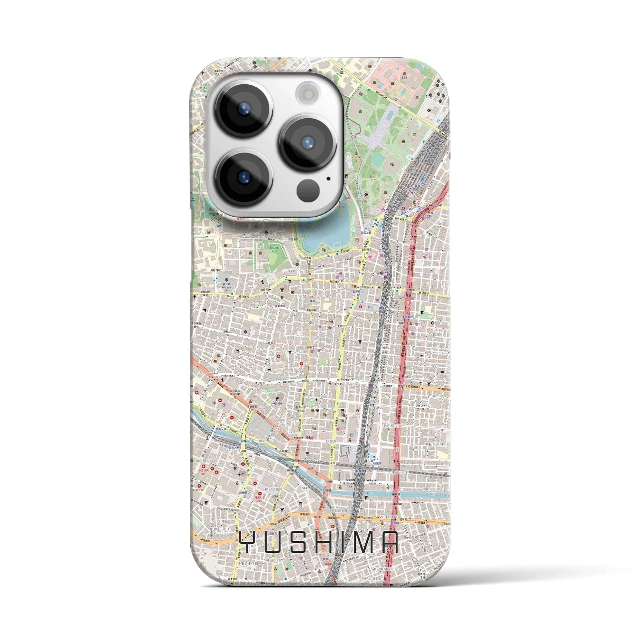 【湯島(東京都)】地図柄iPhoneケース(バックカバータイプ)