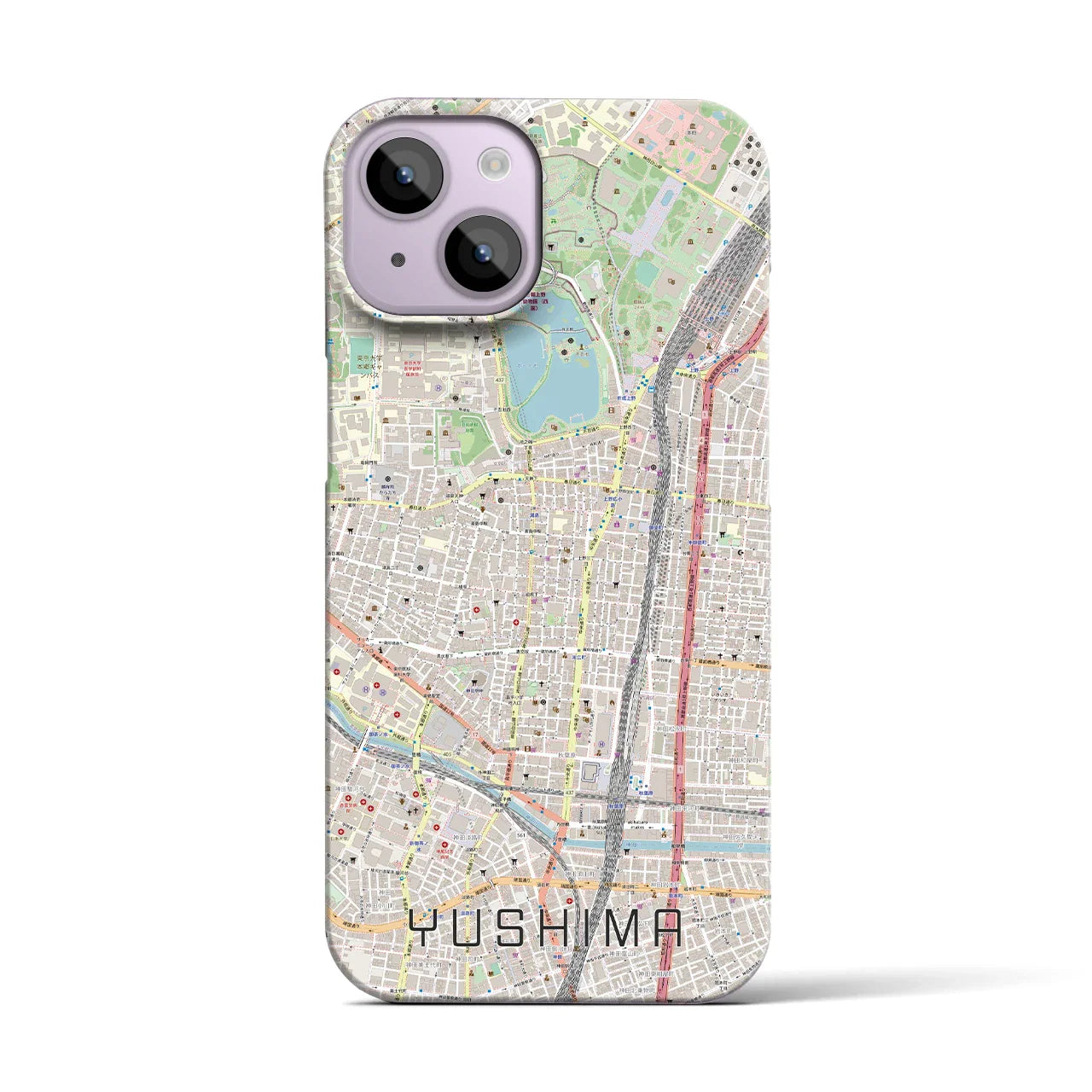 【湯島(東京都)】地図柄iPhoneケース(バックカバータイプ)