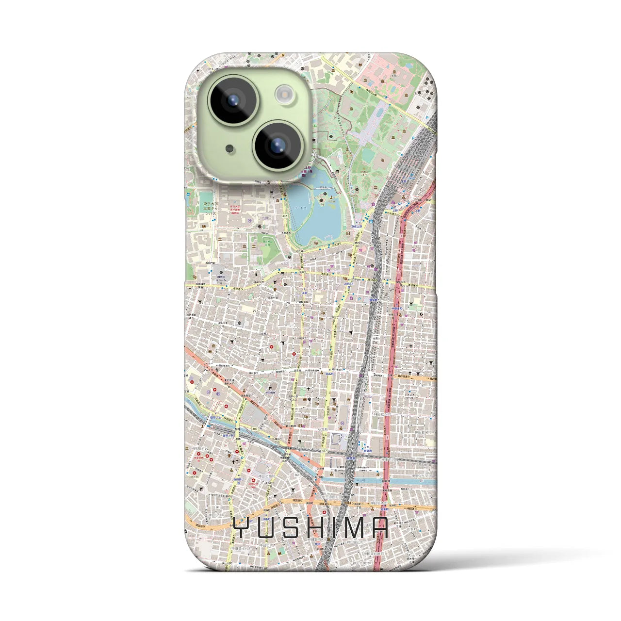 【湯島(東京都)】地図柄iPhoneケース(バックカバータイプ)
