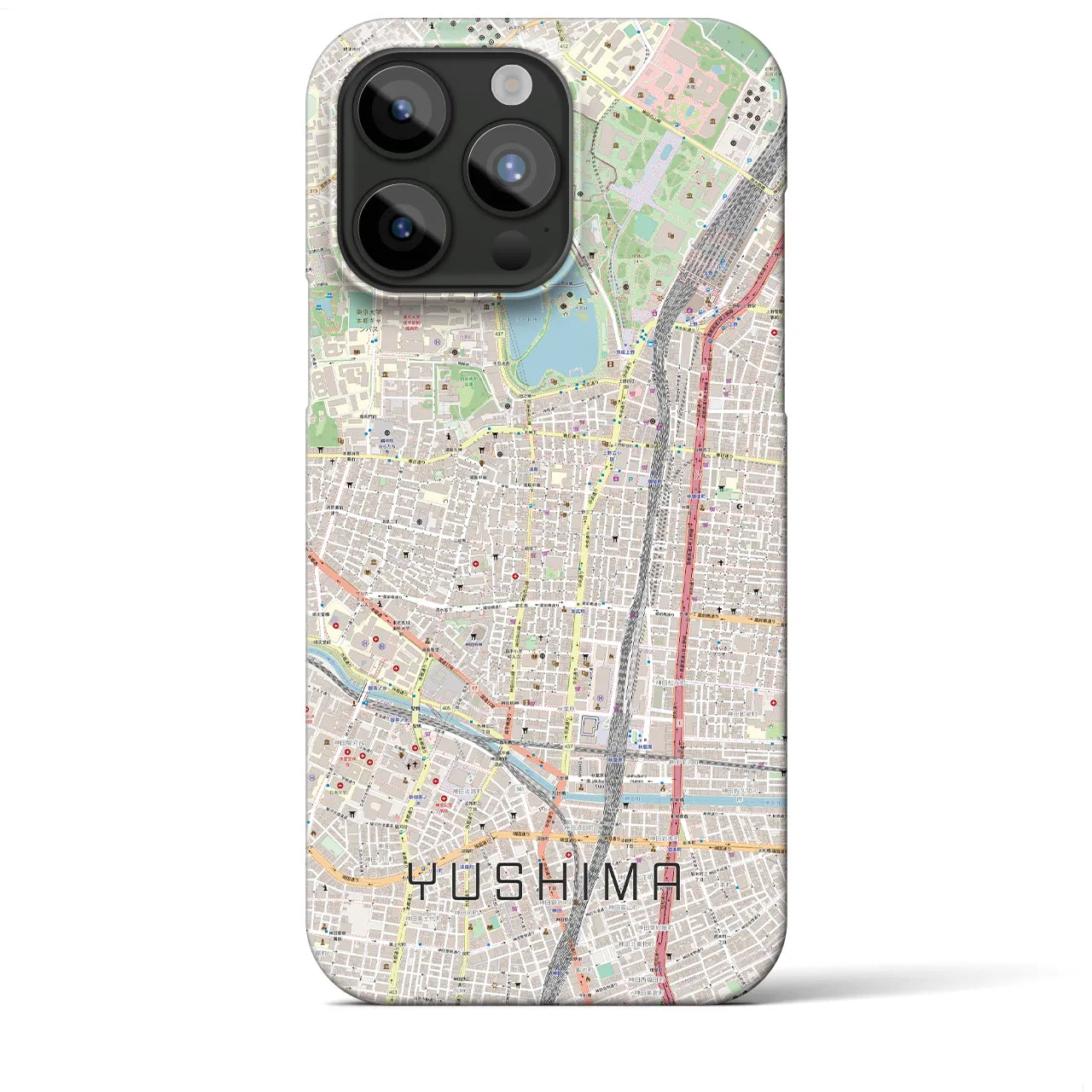 【湯島(東京都)】地図柄iPhoneケース(バックカバータイプ)