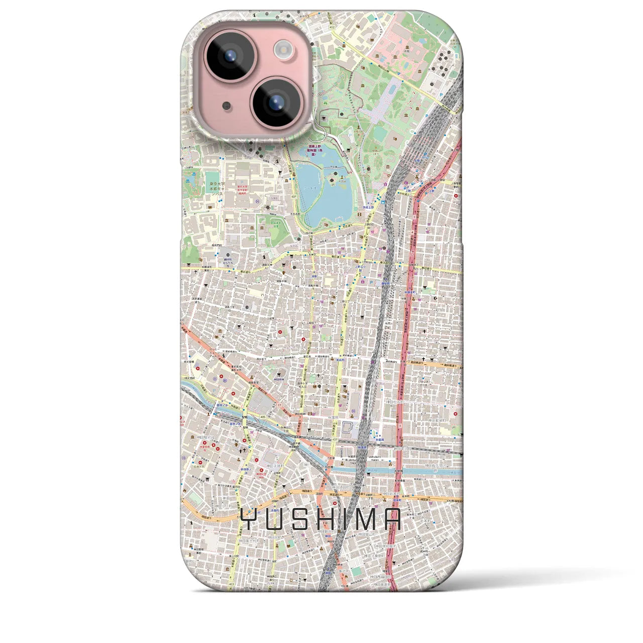 【湯島(東京都)】地図柄iPhoneケース(バックカバータイプ)