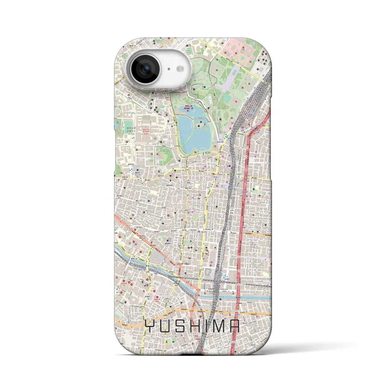 【湯島(東京都)】地図柄iPhoneケース(バックカバータイプ)