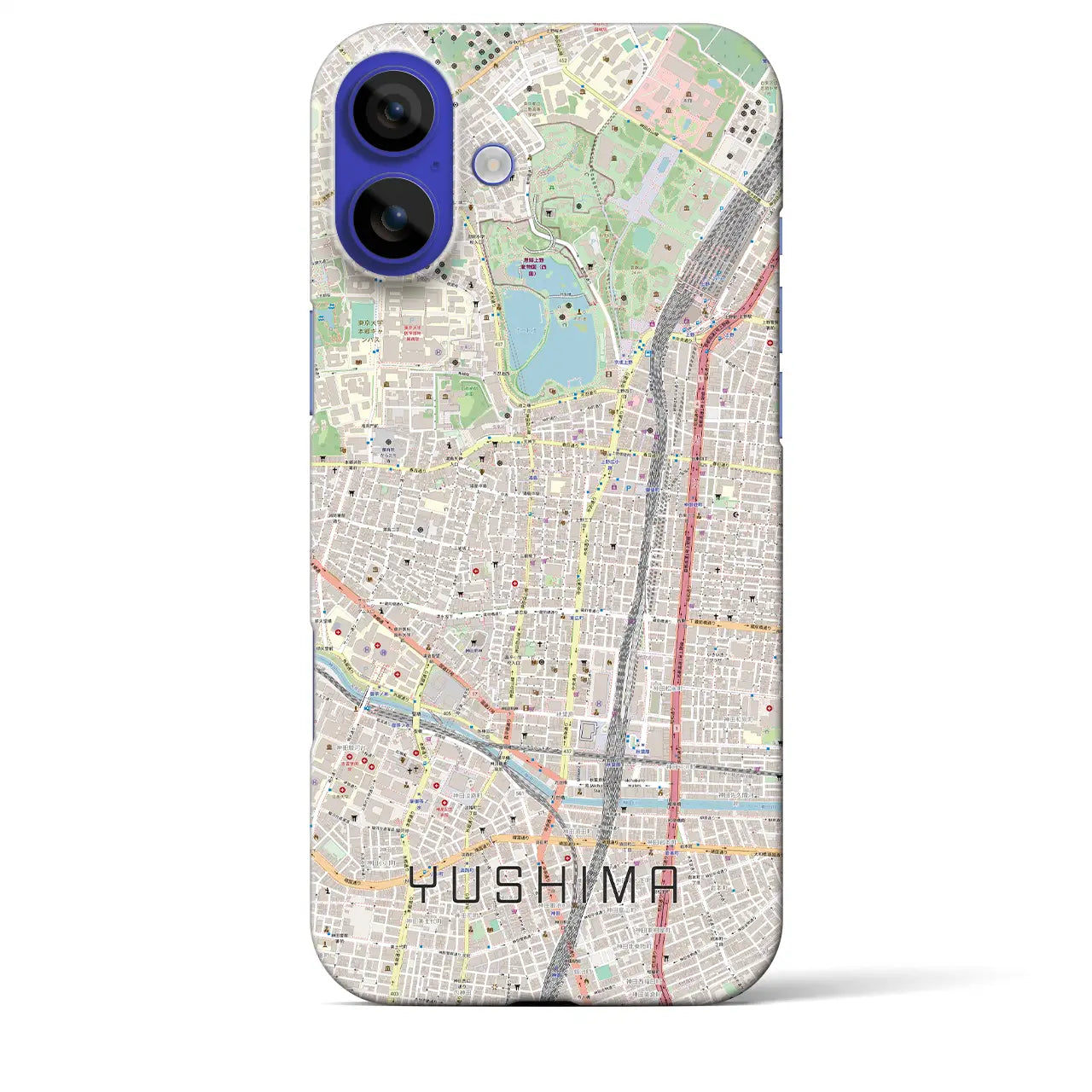 【湯島(東京都)】地図柄iPhoneケース(バックカバータイプ)ナチュラル・iPhone 16 Pro Max 用
