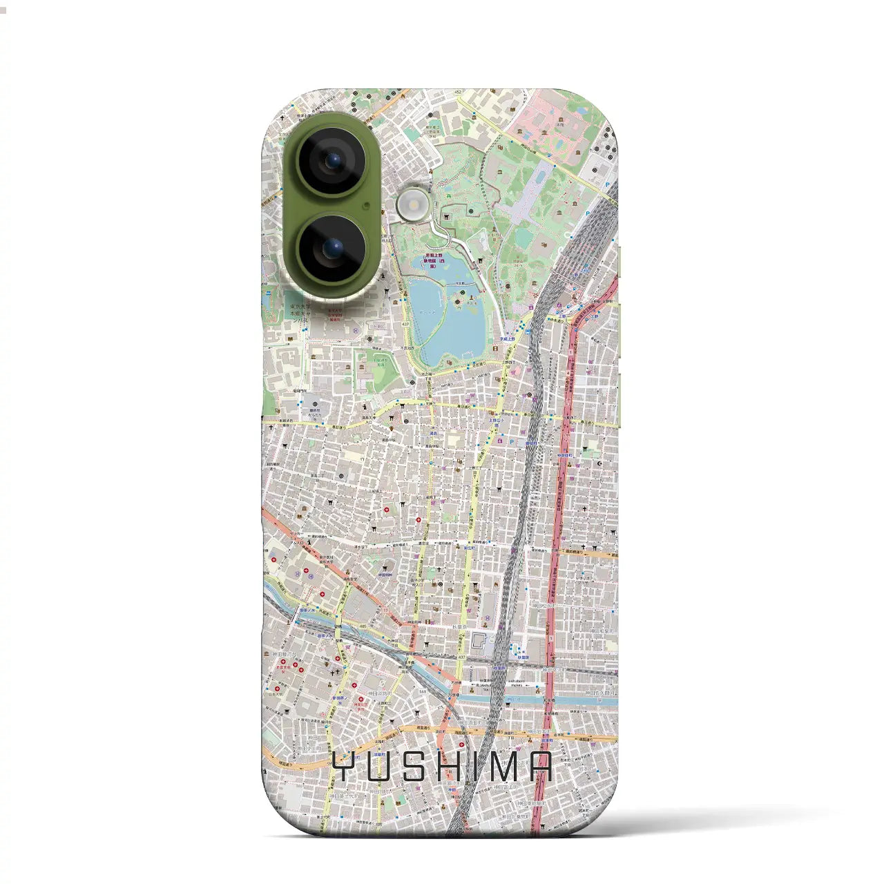 【湯島(東京都)】地図柄iPhoneケース(バックカバータイプ)