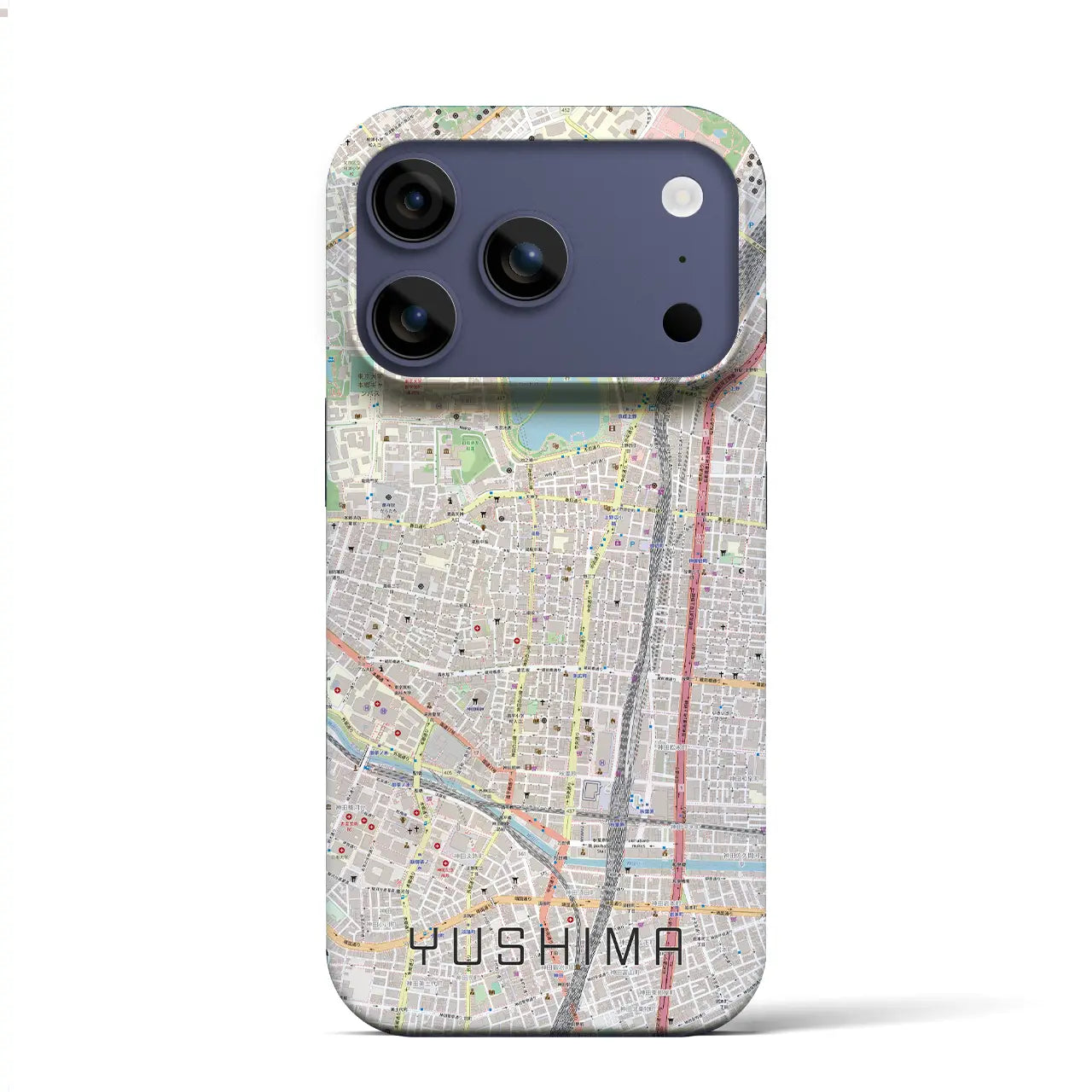 【湯島(東京都)】地図柄iPhoneケース(バックカバータイプ)