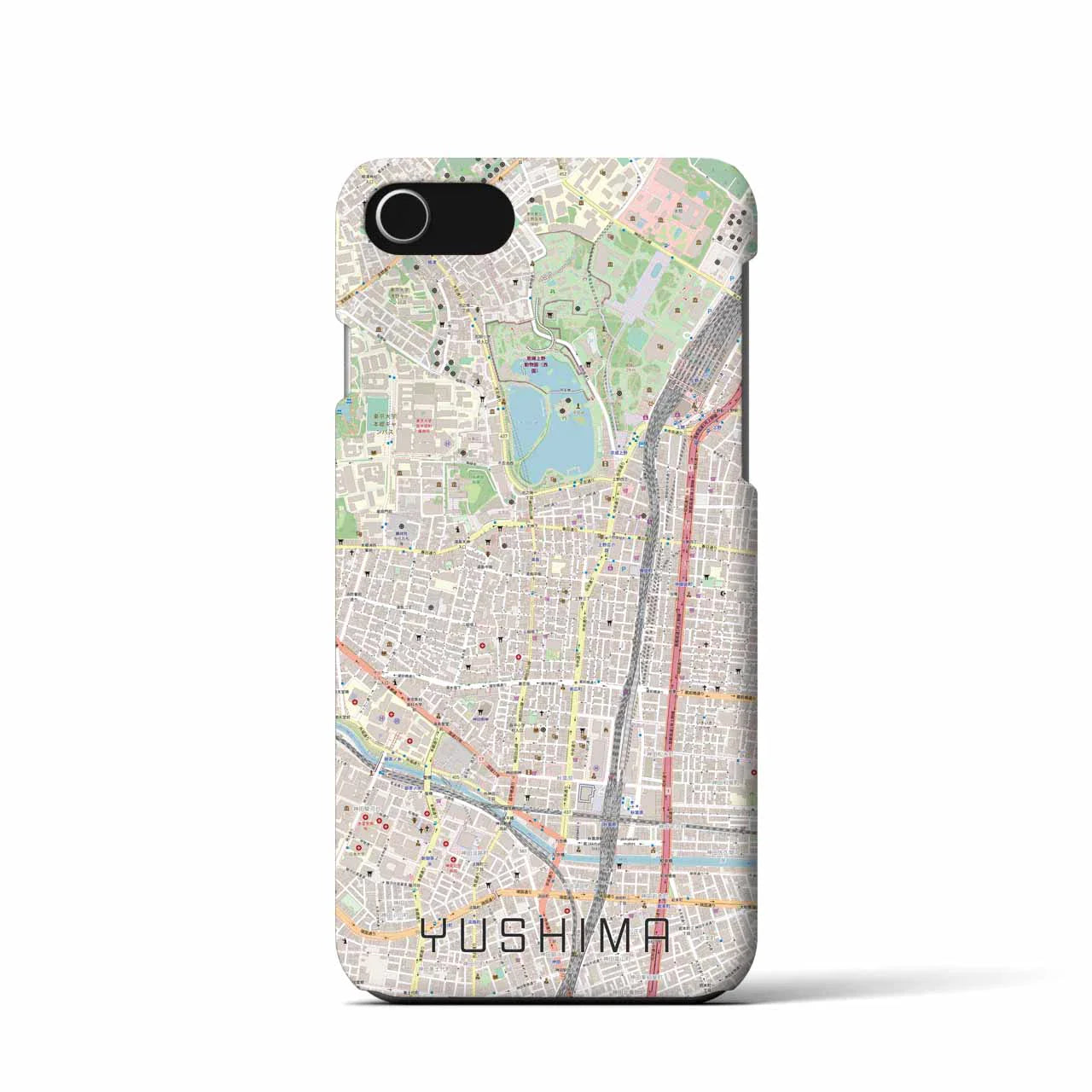 【湯島(東京都)】地図柄iPhoneケース(バックカバータイプ)